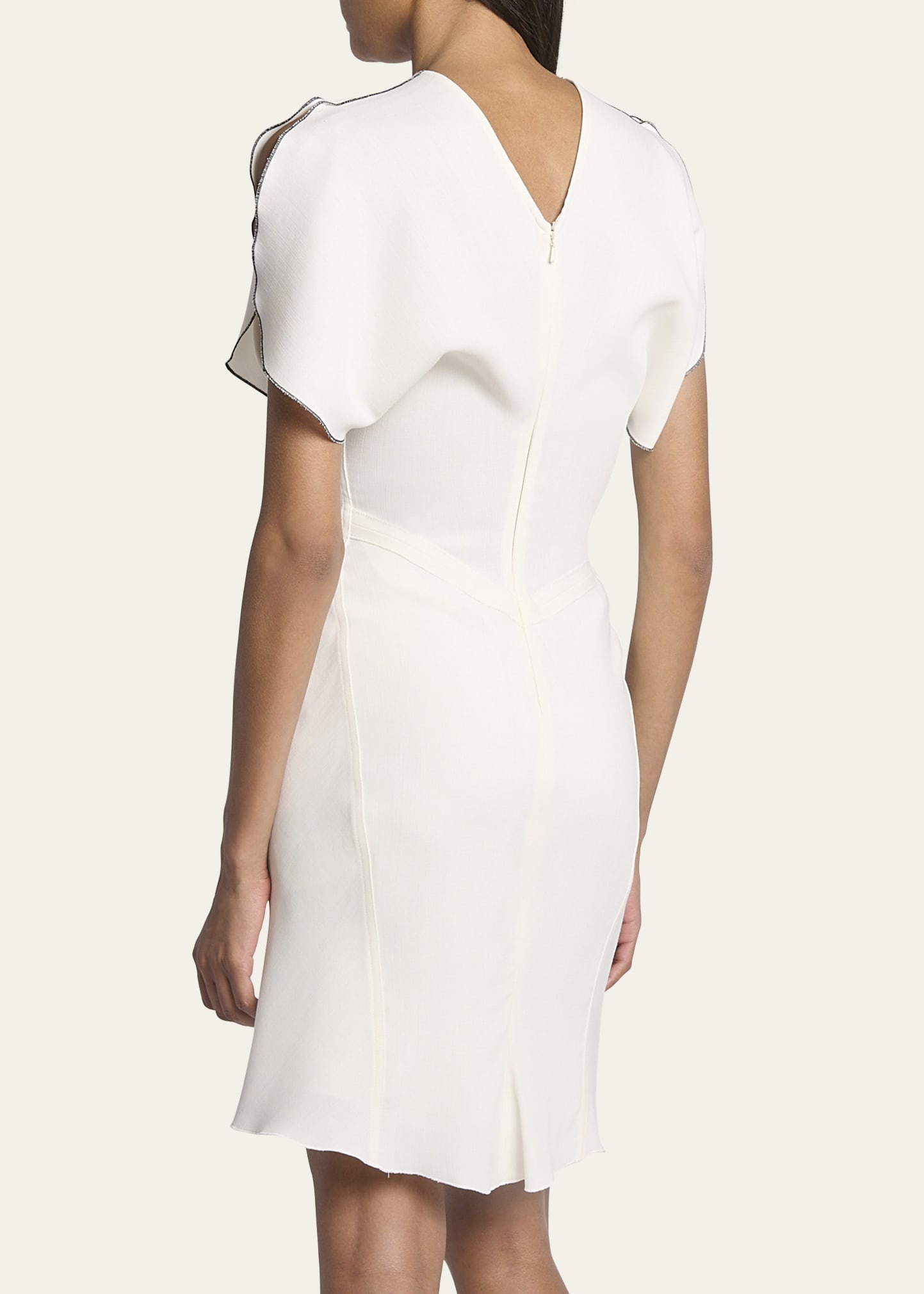 Gathered Waist Wool Mini Dress - 3