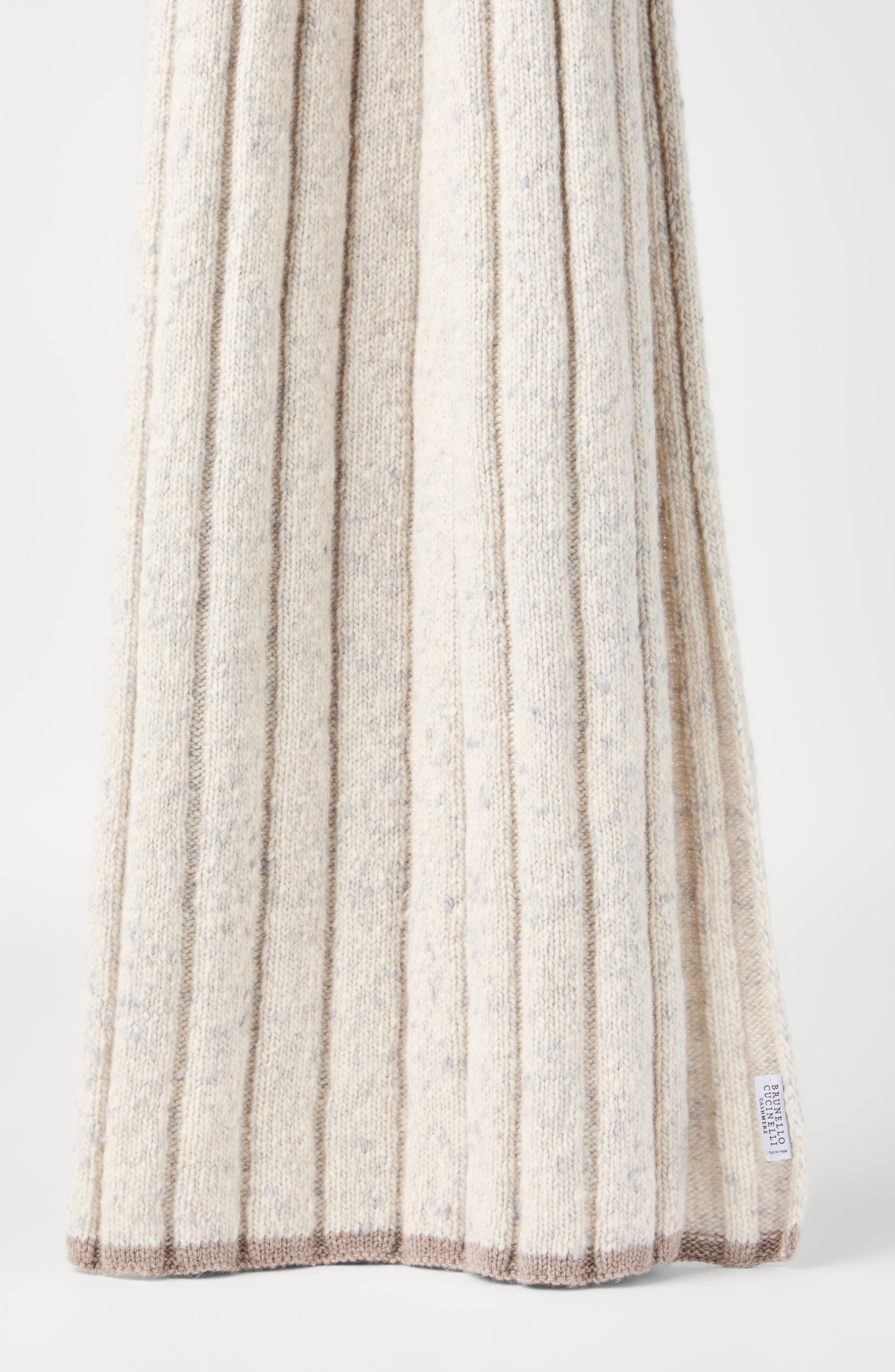 Brunello Cucinelli Cashmere knit scarf in Pearl at Nordstrom - 2