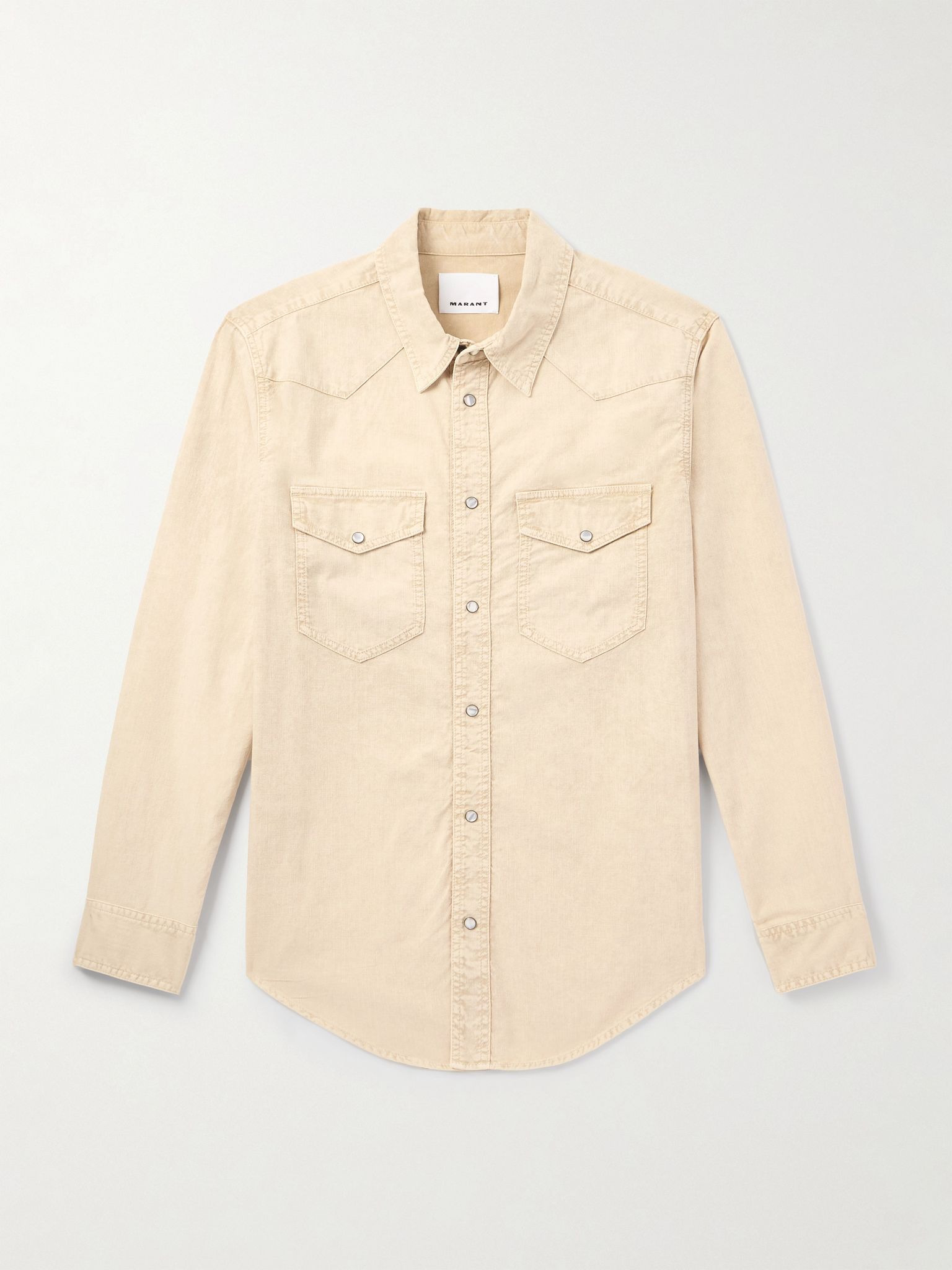 Vasco Cotton Western Shirt Beige - 1