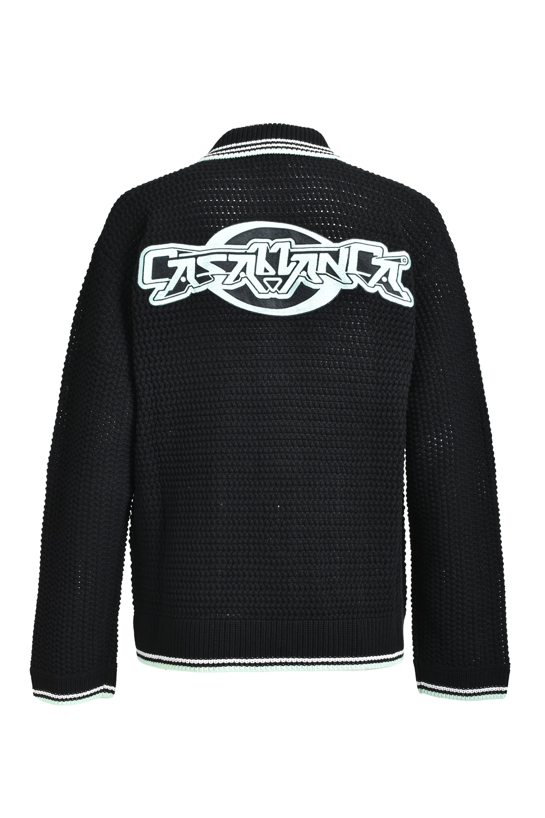 EMBROIDERED FAUX CROCHET SHIRT / BLK - 6