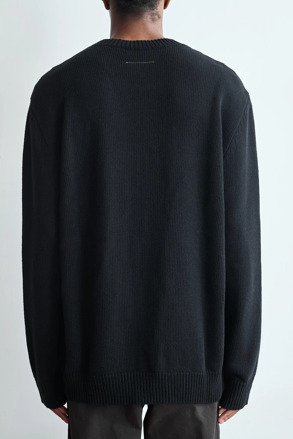 MM6 Maison Margiela Tape Crewneck Sweater Black - 5