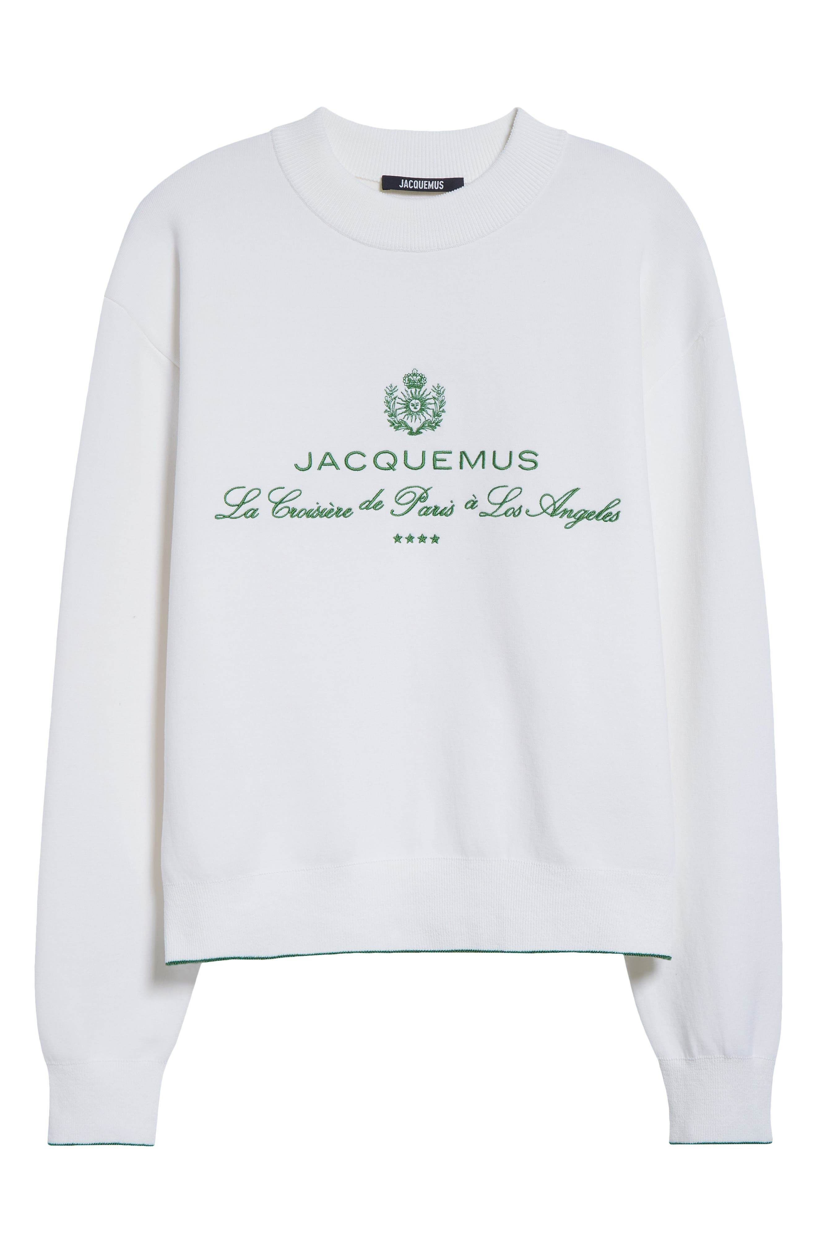 Jacquemus La Maille Venice Embroidered Sweatshirt in Hotel Address White at Nordstrom - 5