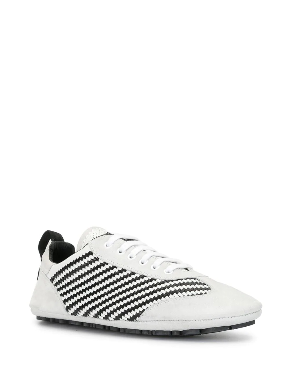 striped woven low-top sneakers - 2