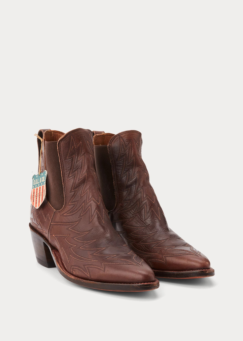 RRL by Ralph Lauren Embroidered Leather Chelsea Boot outlook
