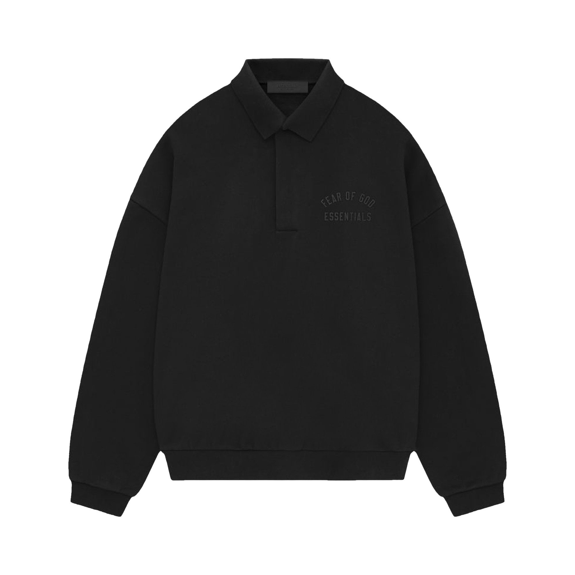 Fear of God Essentials Fleece Polo 'Black' - 1