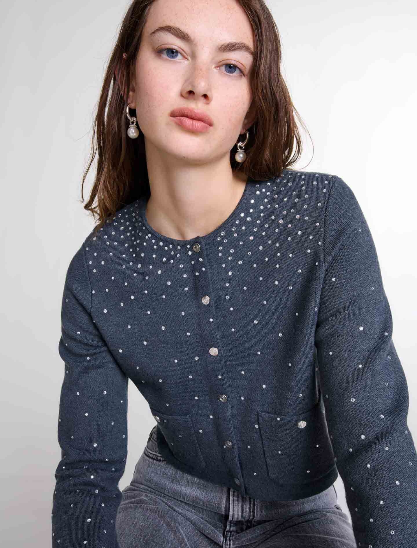 Knitted jumper with rhinestones - 8