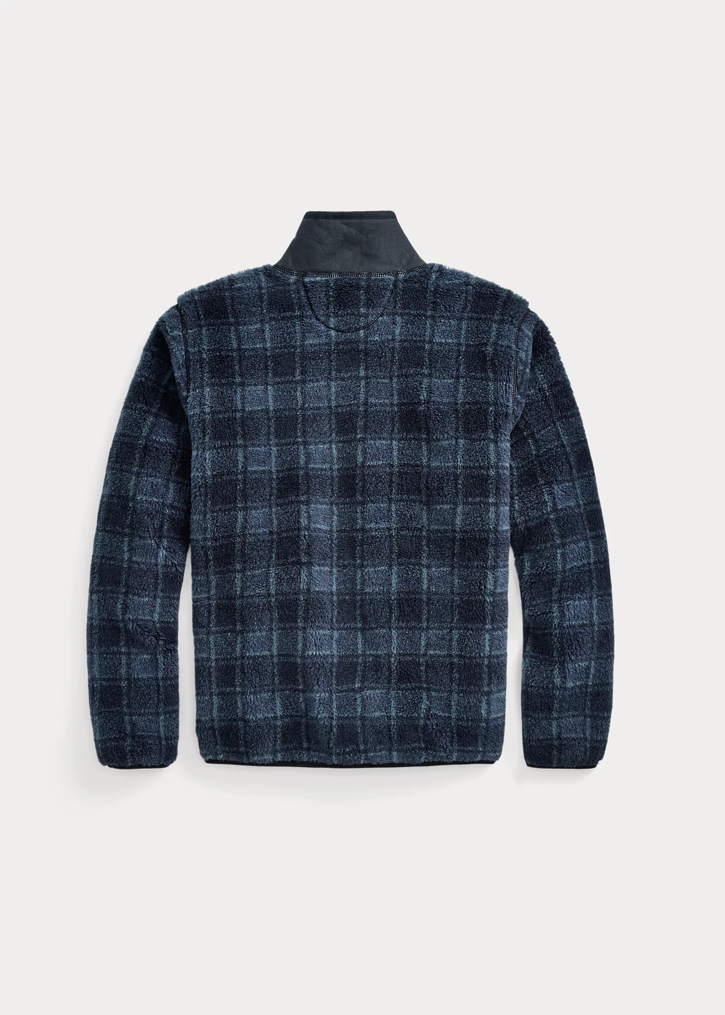 Plaid Wool-Blend Pile Fleece Jacket - 2