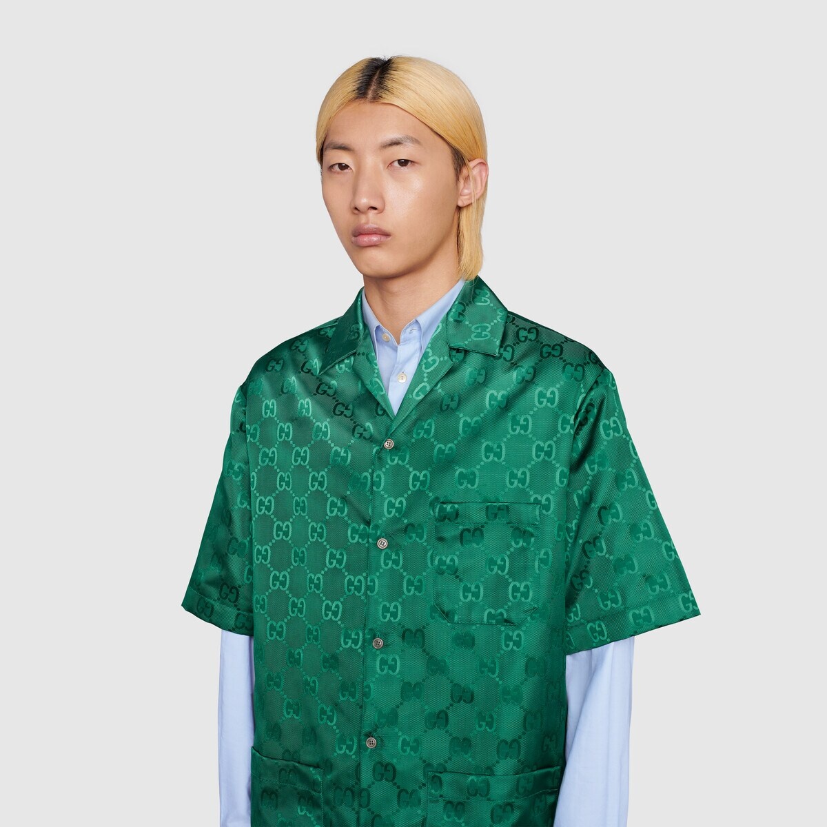 GG canvas nylon bowling shirt - 5