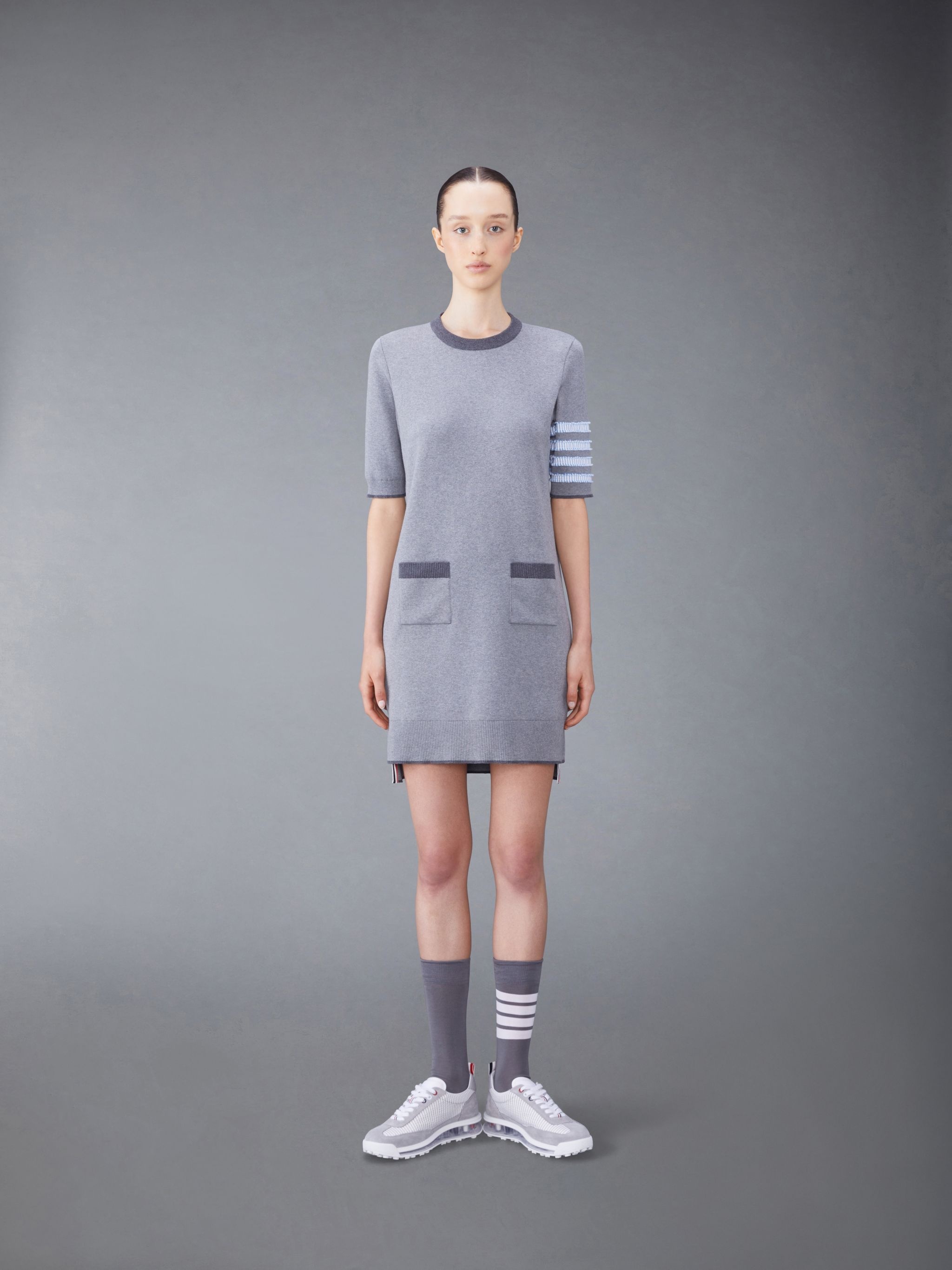4-Bar stripe knitted minidress - 1