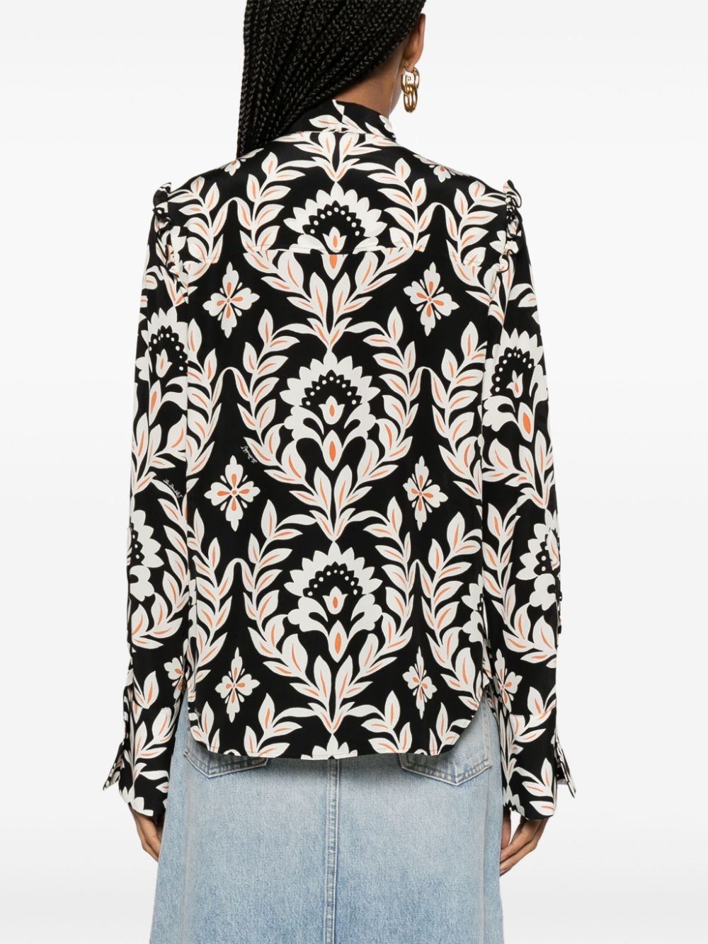 Ascot floral-print silk shirt - 4