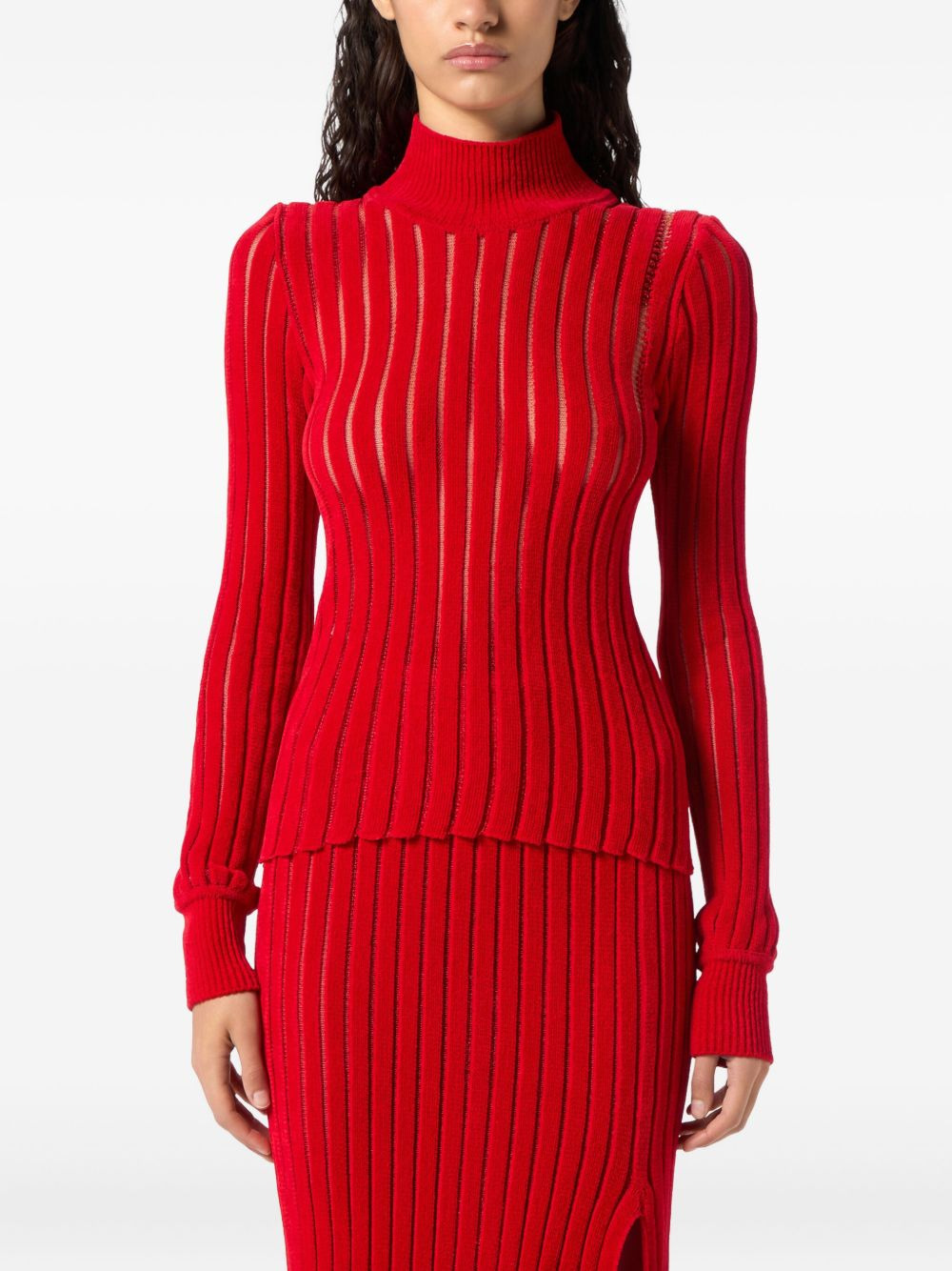 high-neck ribbed sweater - 3