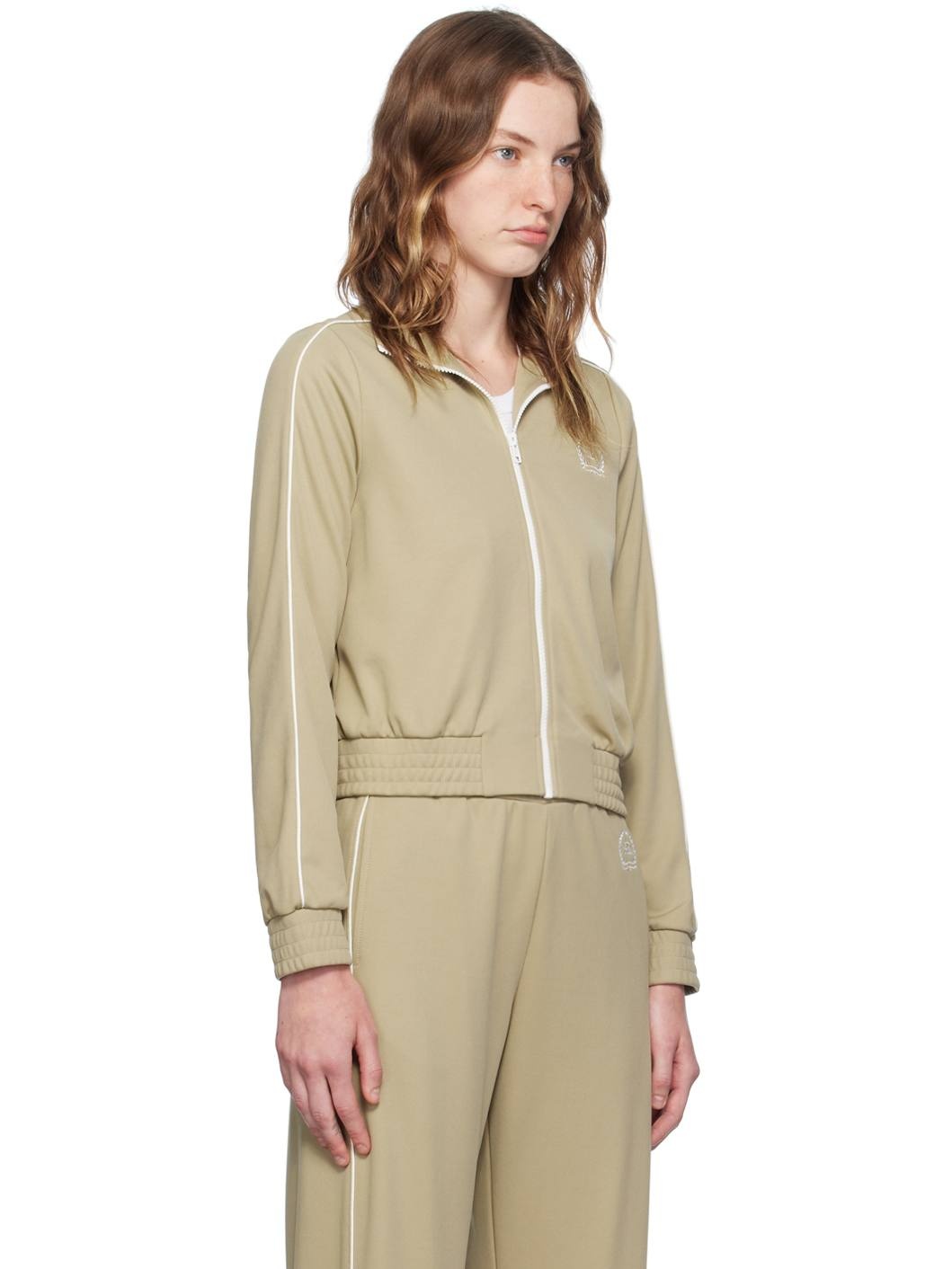 Beige Golf Embroidered Track Jacket - 2