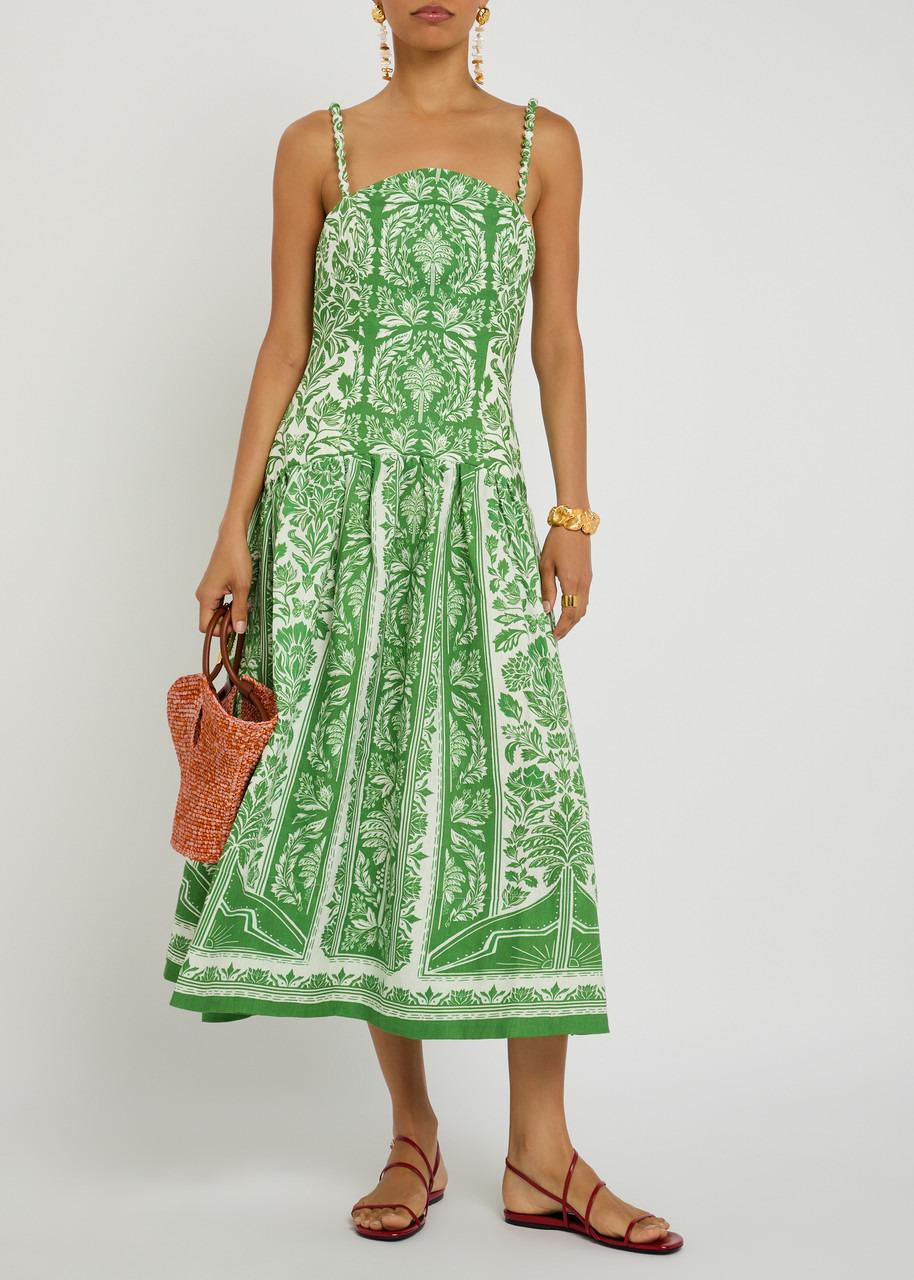 Farm Rio Tapestry Printed Linen Midi Dress - 4