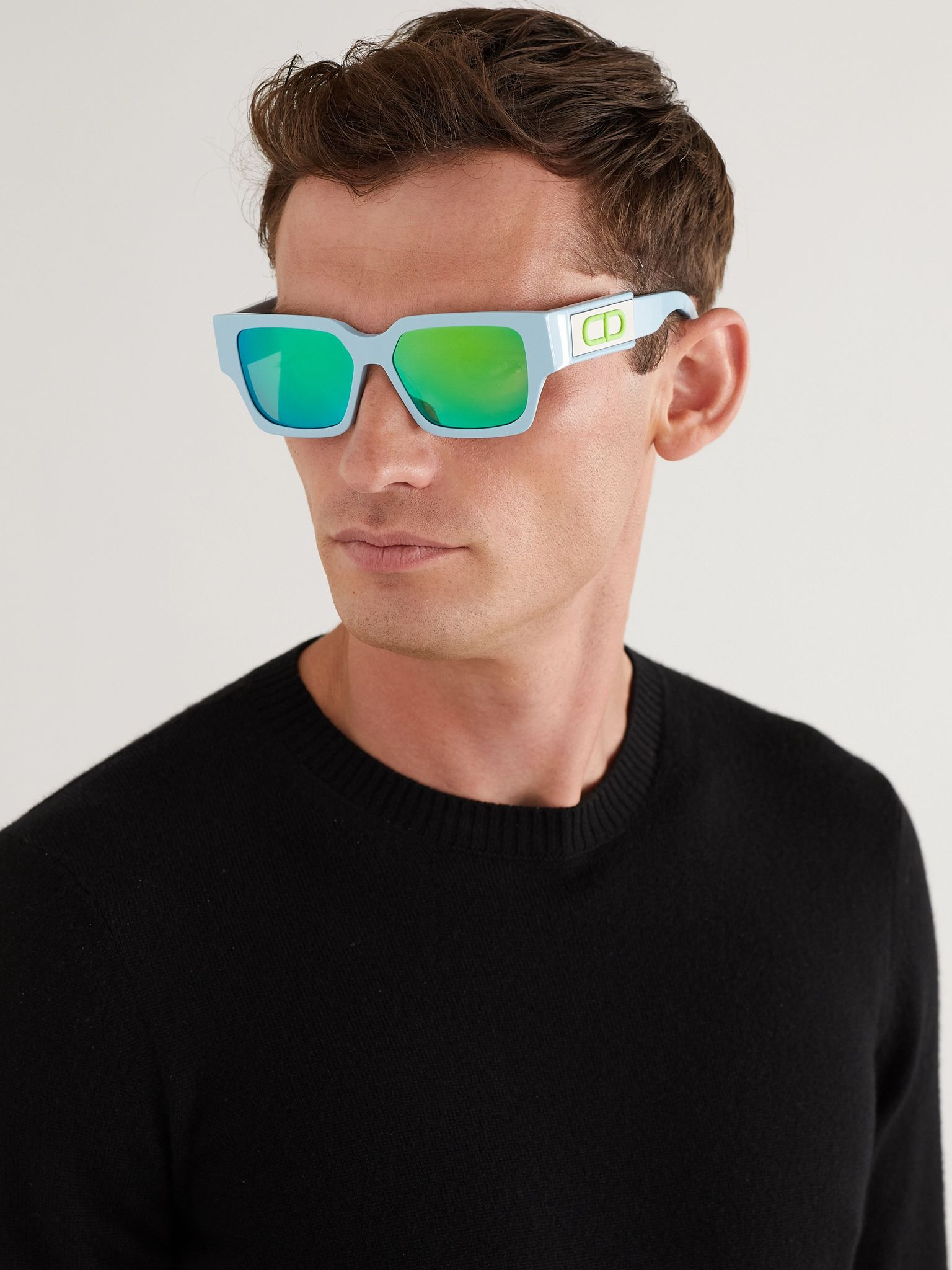 CD SU Square-Frame Acetate and Silver-Tone Sunglasses Unknown - 2
