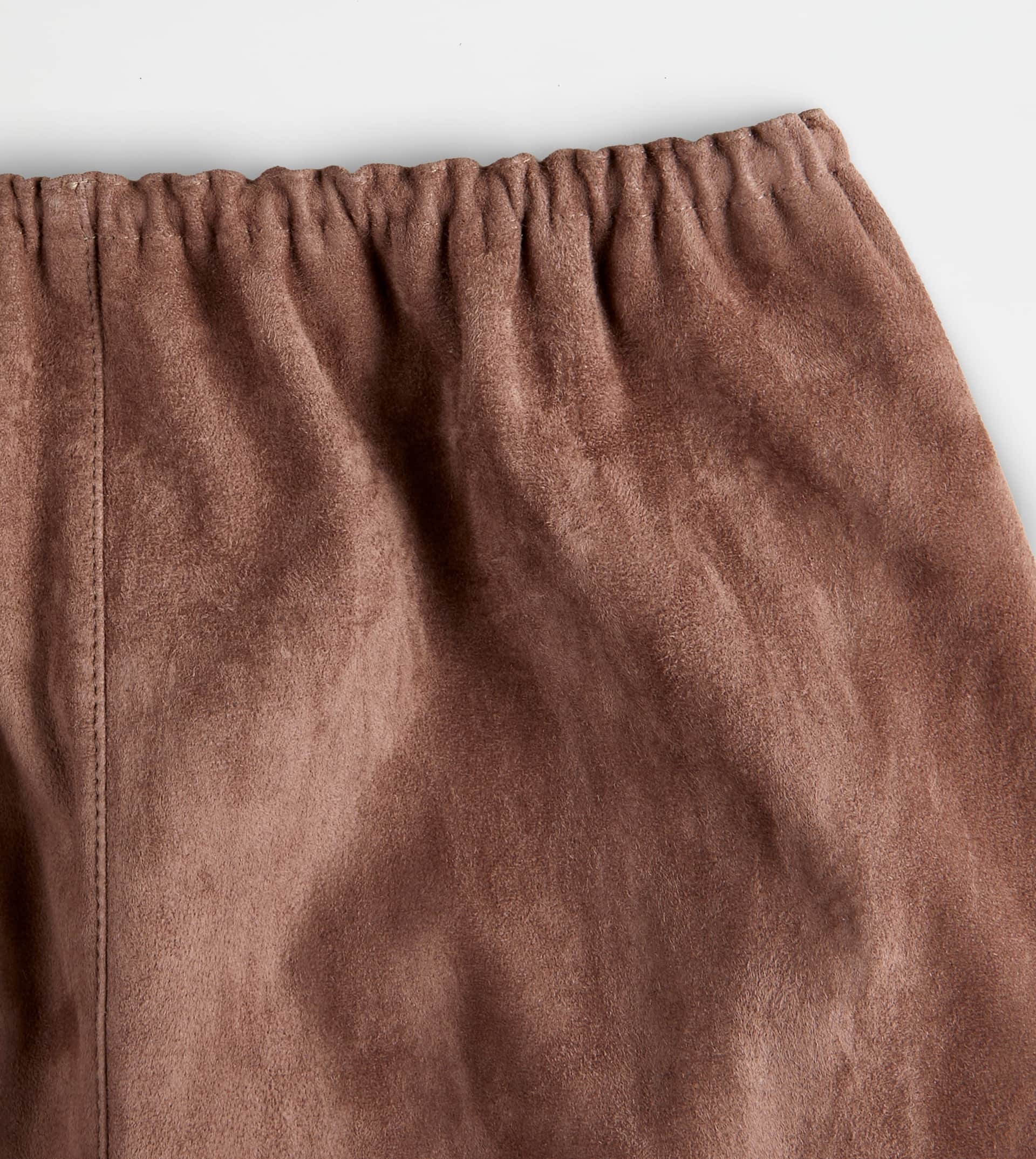 LONG SKIRT IN SUEDE - BROWN - 9