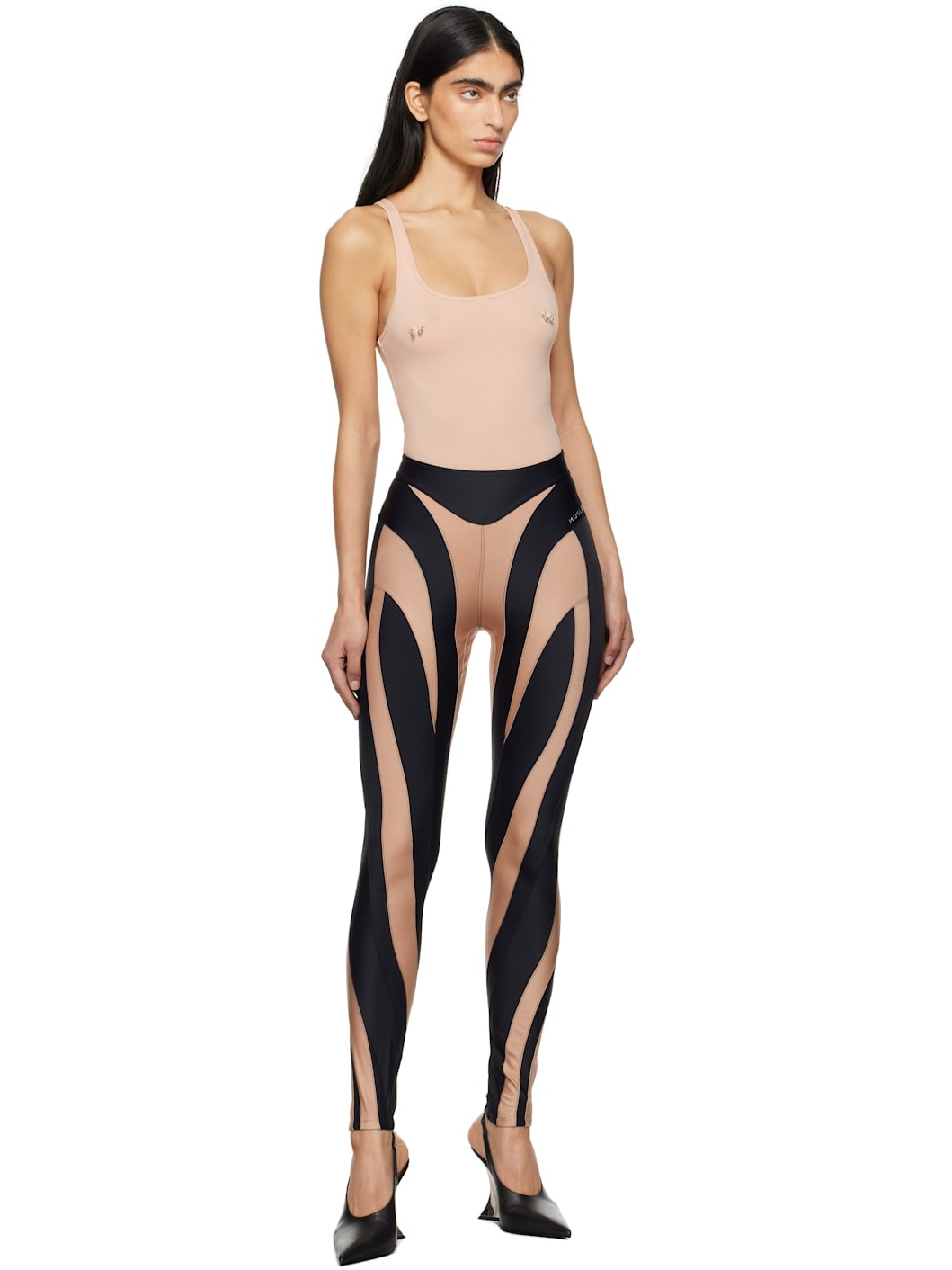 Black & Tan Spiral Leggings - 4