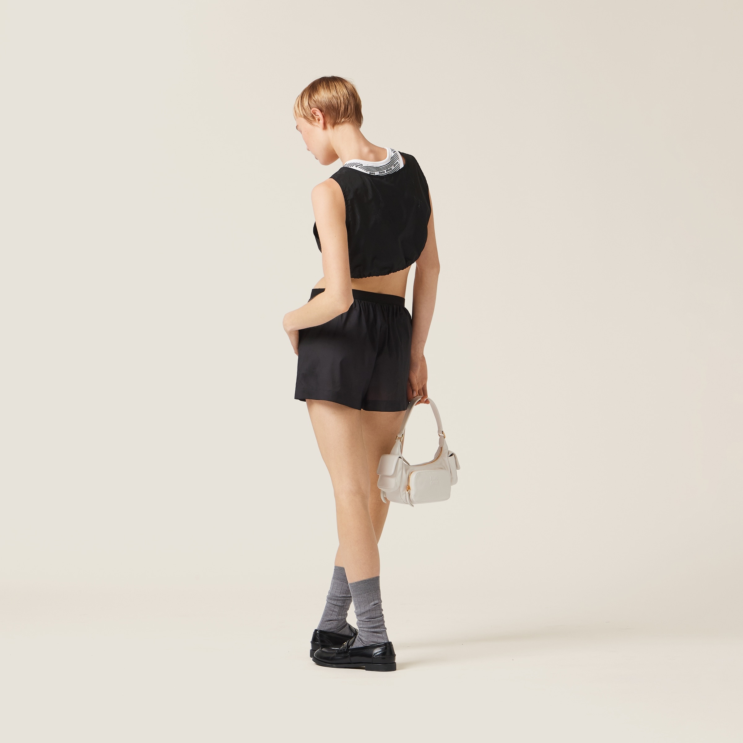 トップス MIU MIU Technical silk top Black Miu Miu Technical Silk Top In Black | ModeSens
