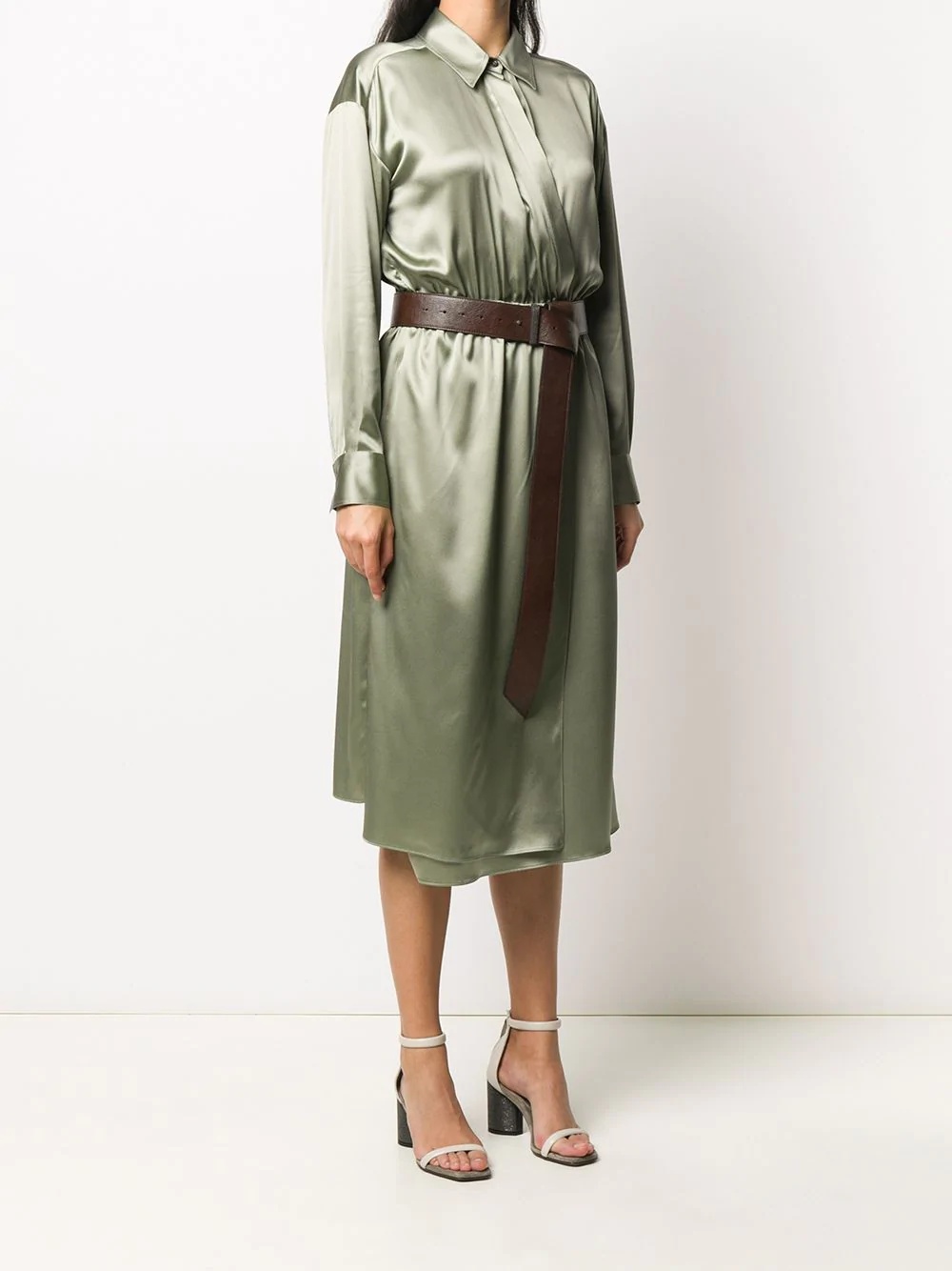 wrap style shirt dress - 3