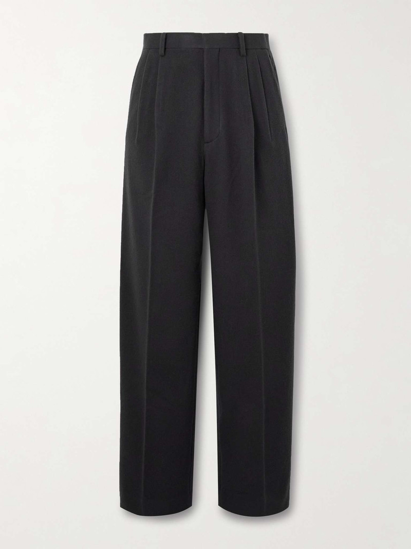 Straight-Leg Pleated Super 180s Wool-Flannel Trousers 1