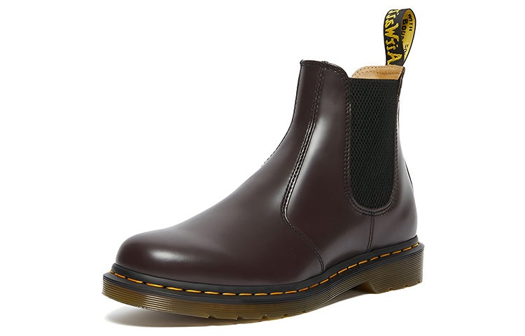 Dr. Martens 2976 Yellow Stitch Smooth Leather Chelsea Boots 'Burgundy' 27280626 - 3
