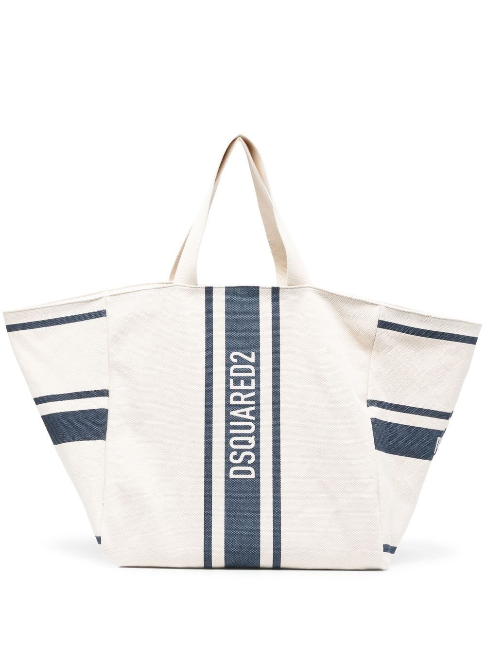 two-tone logo-print tote - 1