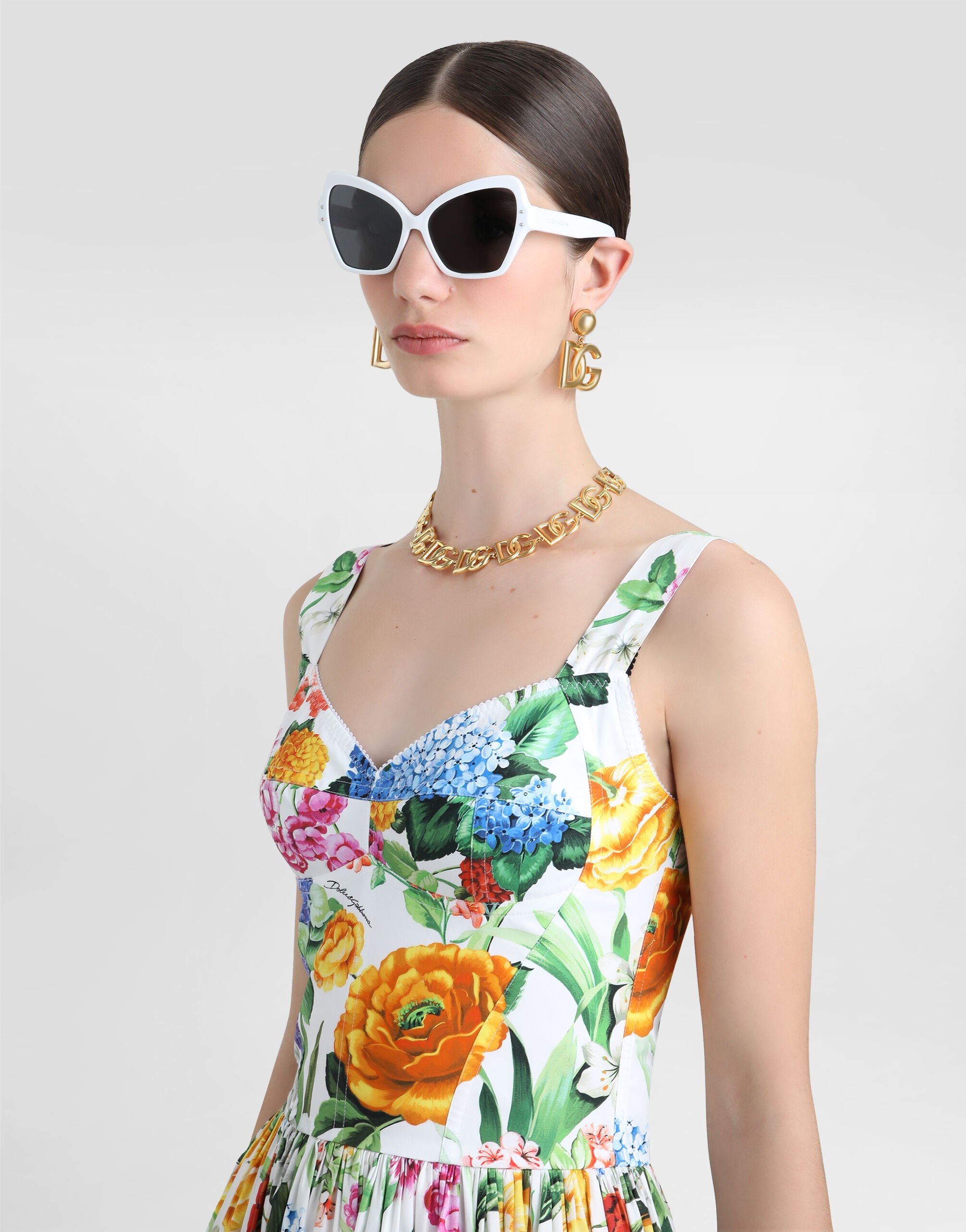 Long floral-print corset dress - 4