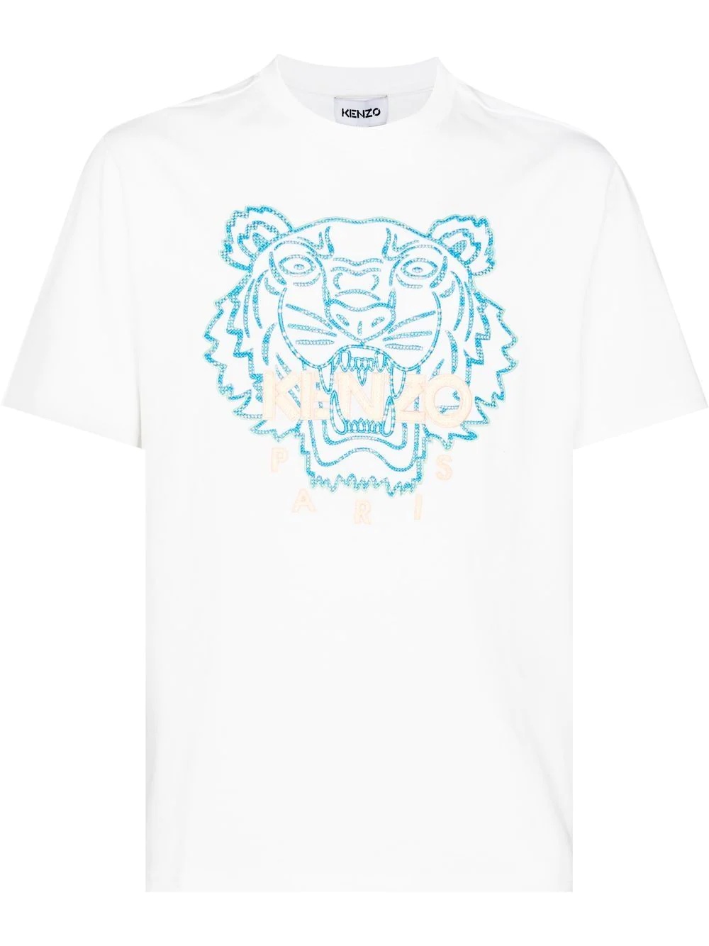 Tiger-embroidered cotton T-shirt - 1