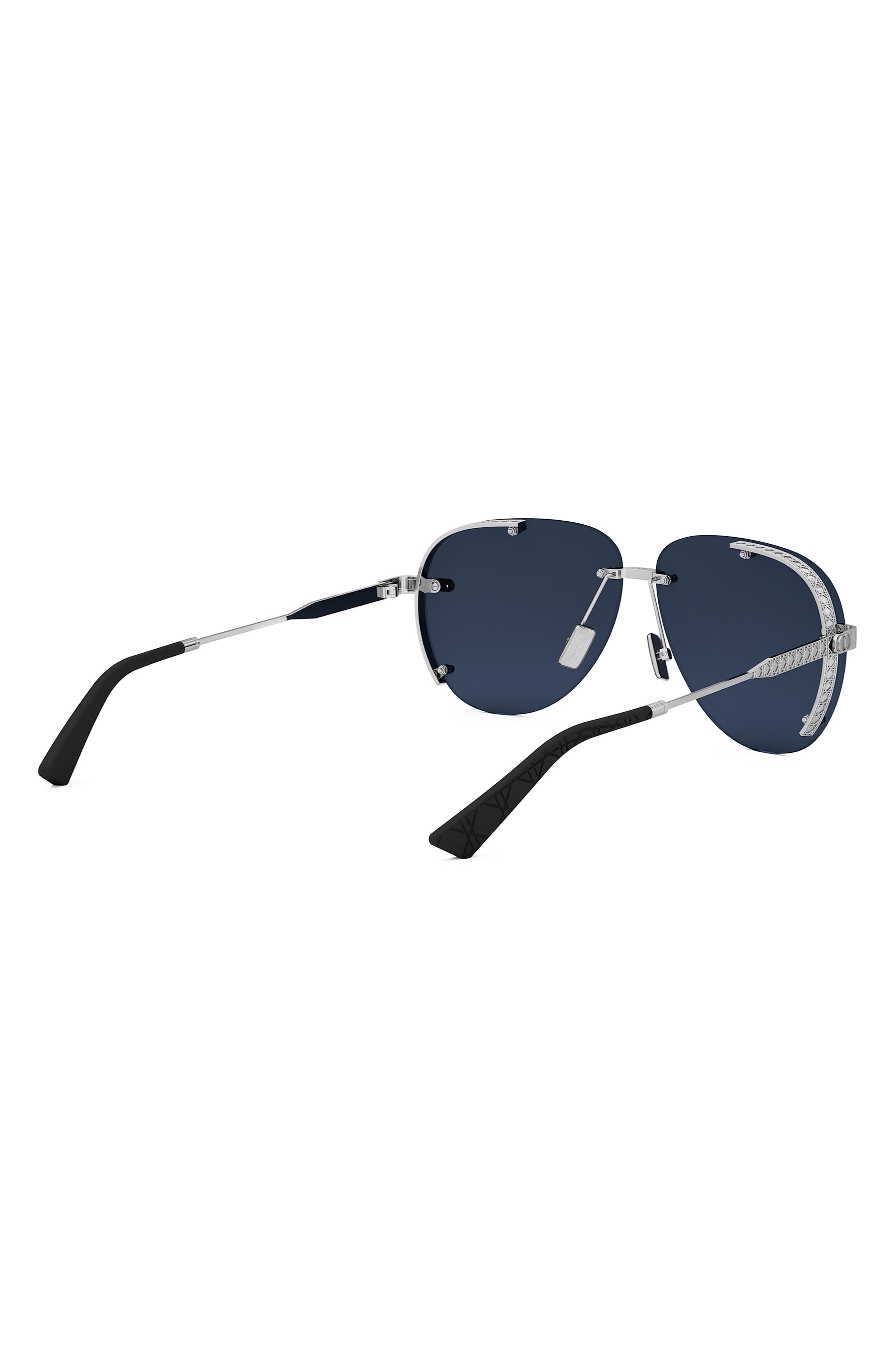 NeoDior A1U 61 Pilot Sunglasses in Shiny Palladium /Blue at Nordstrom - 6