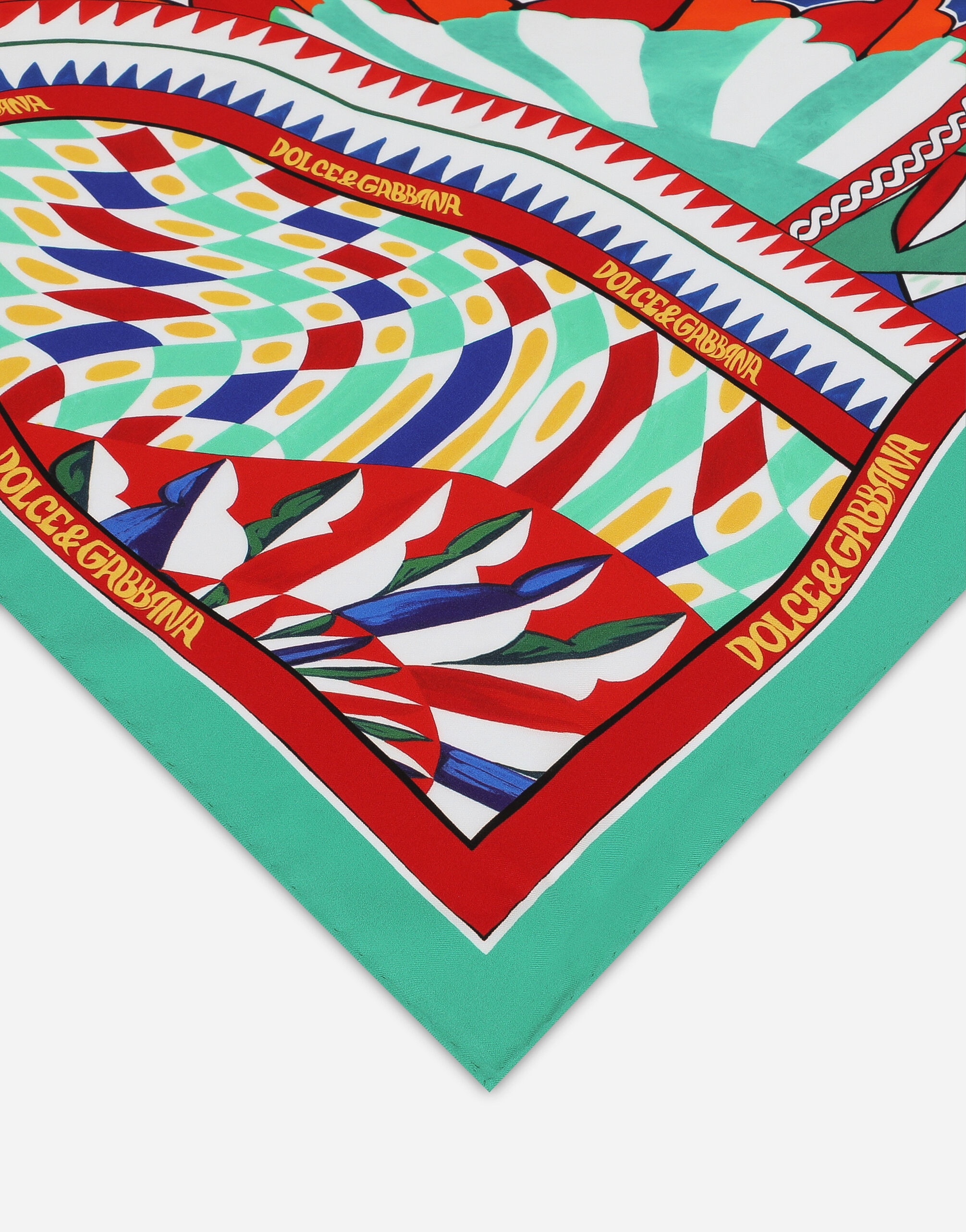 Carretto-print twill scarf (70x70) - 2