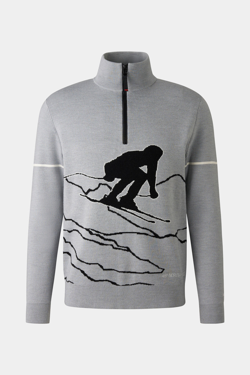 Andrian Half-zippered sweater in Light gray 5