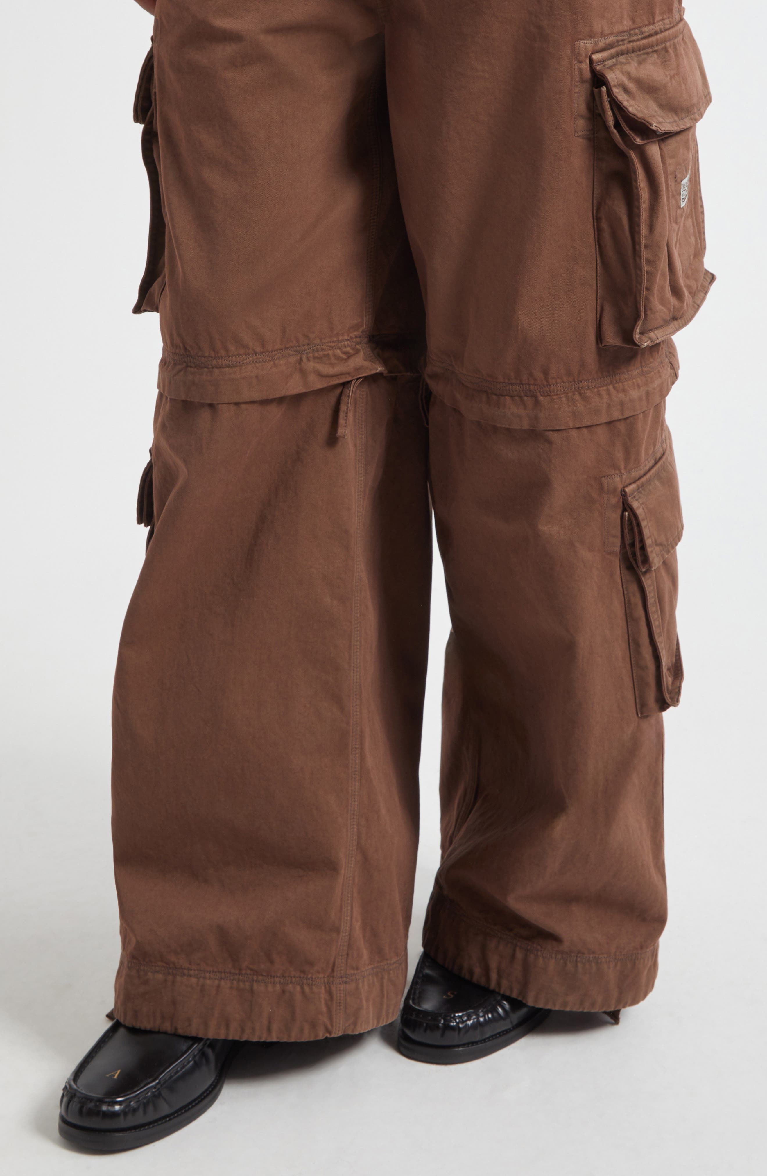 ERL Gender Inclusive Zip-Off Cargo Pants in Brown at Nordstrom - 6