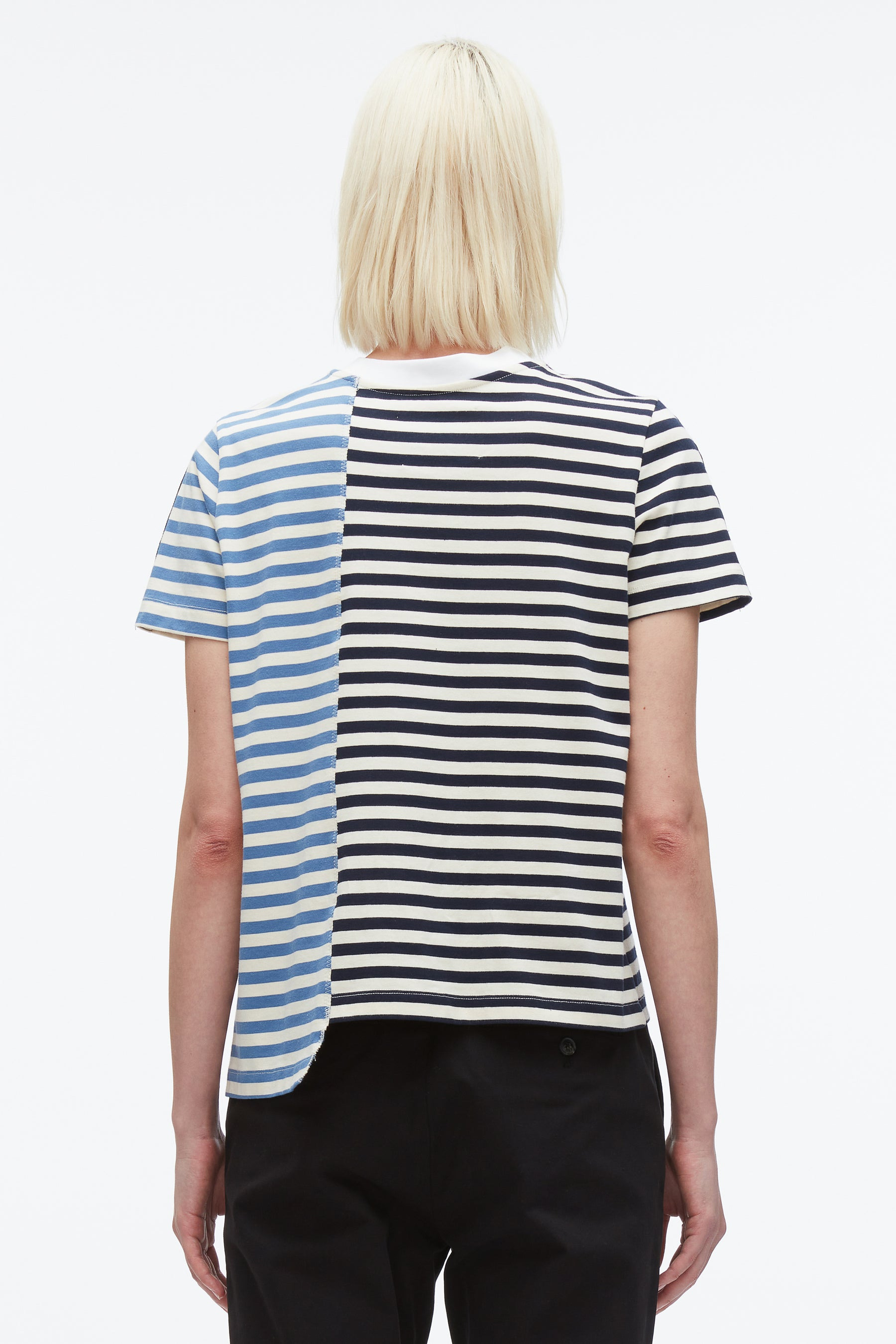Stripe Patchwork T-Shirt - 5