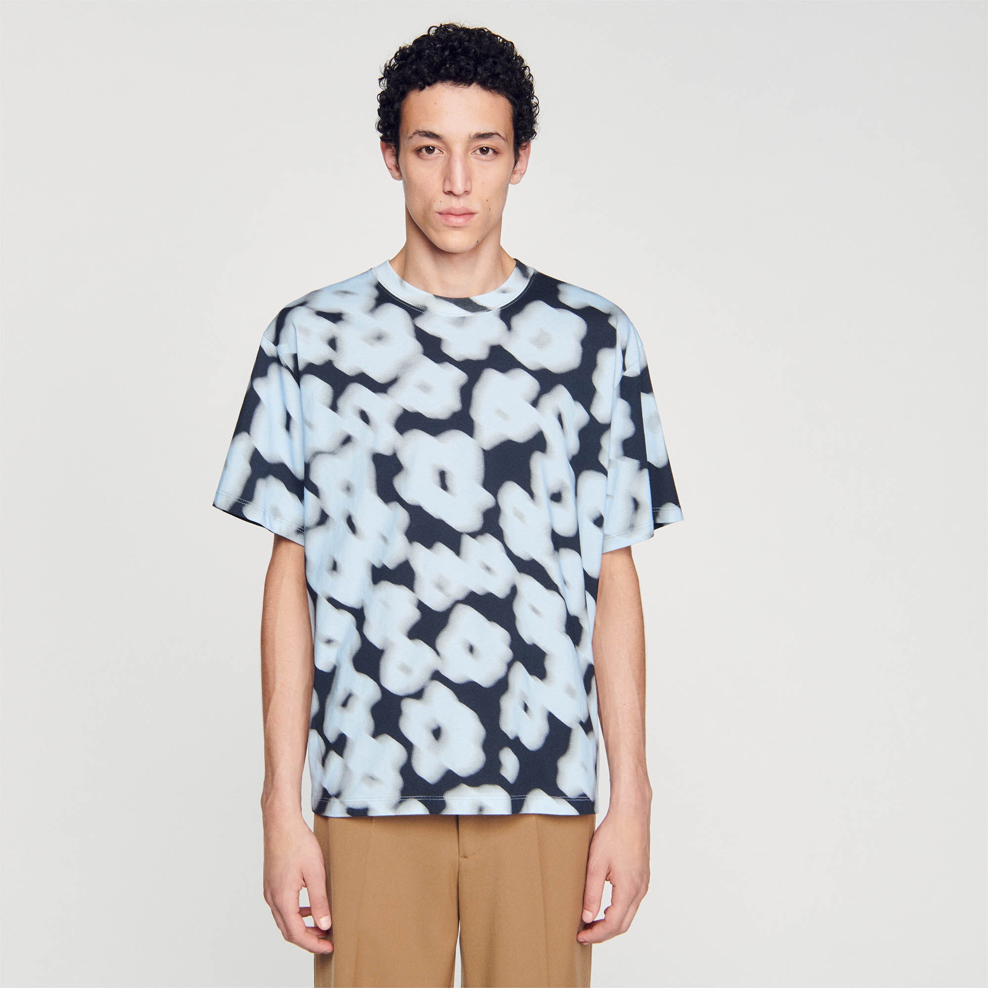 BLURRY FLORAL COTTON T-SHIRT - 5