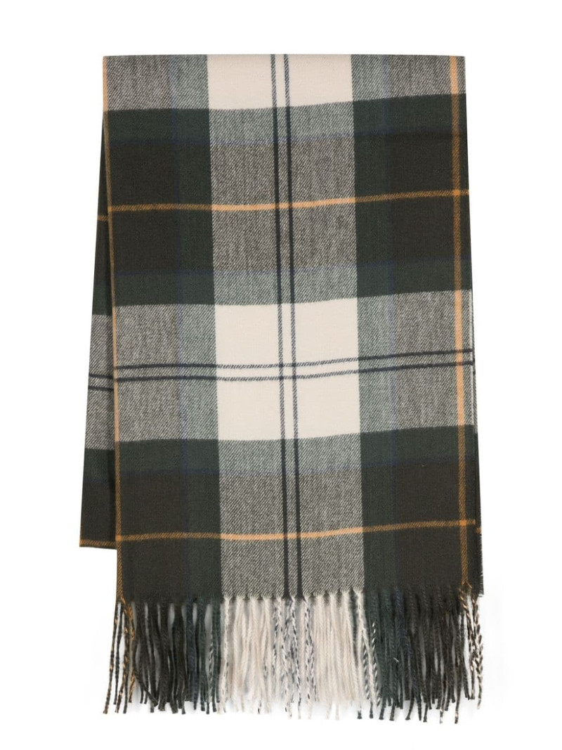 check-pattern fringed scarf 1