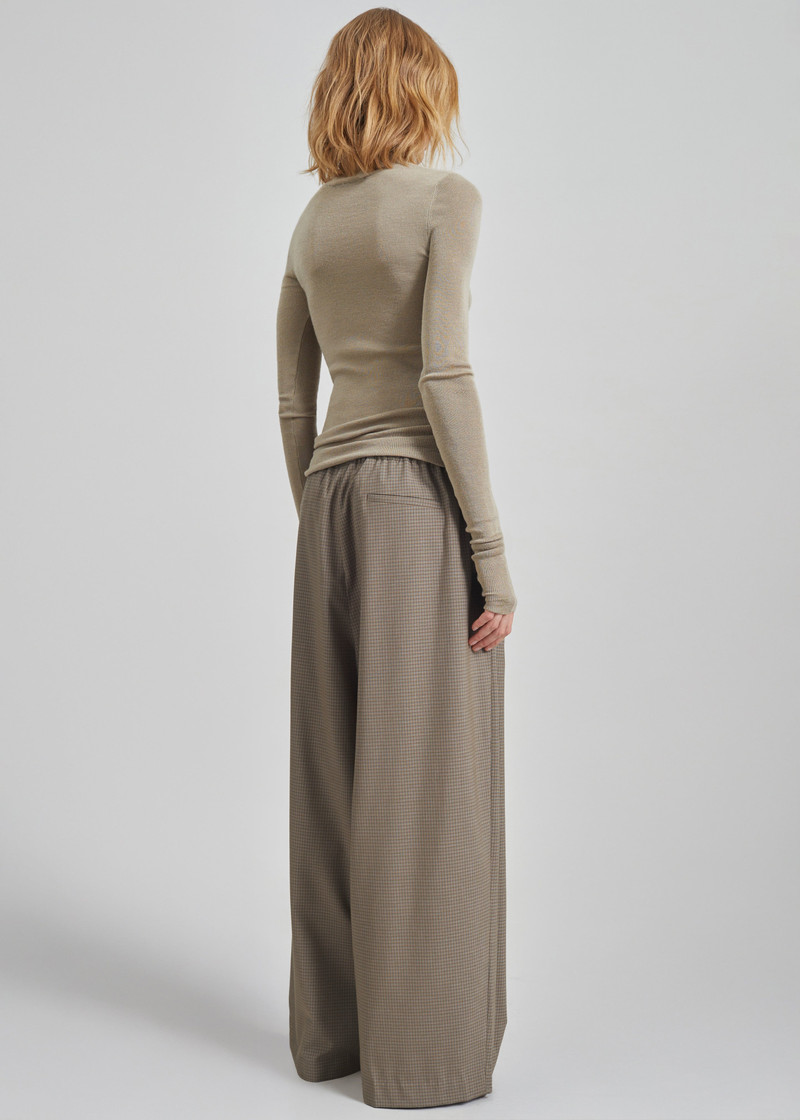 Gistel Pleated Pants - Beige Plaid 9