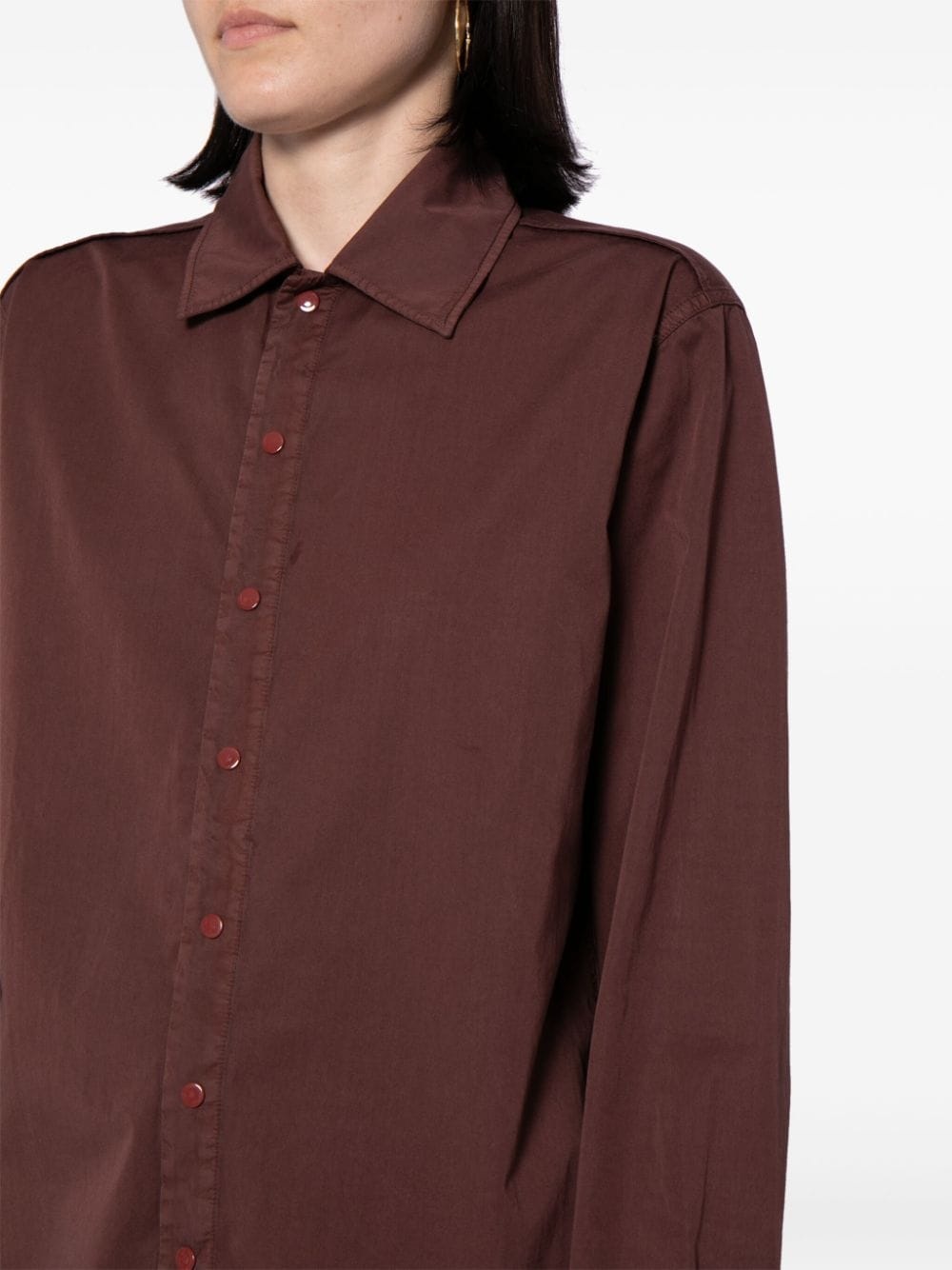 dyed cotton-satin shirt - 5