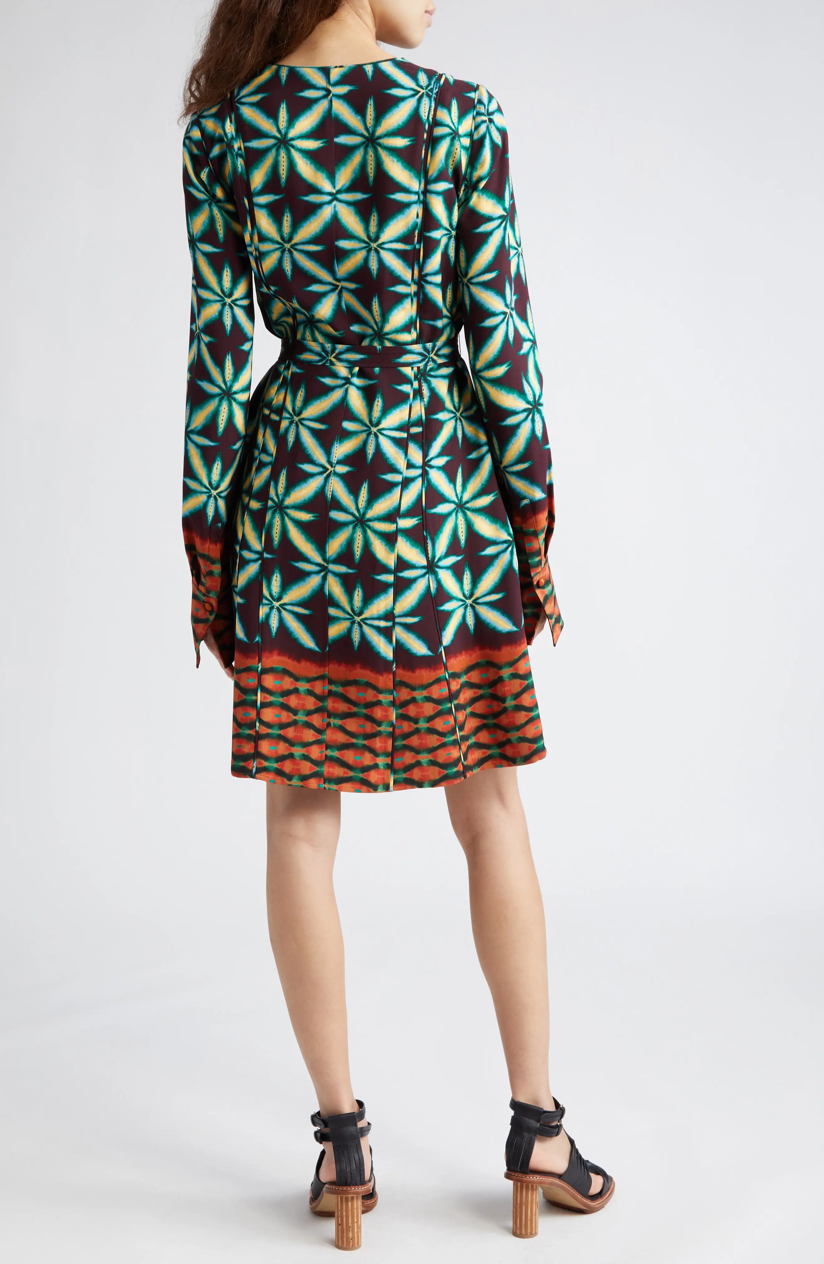 Daisy Mixed Print Long Sleeve Dress - 2