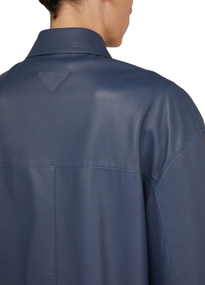 Zip-up leather jacket - 5