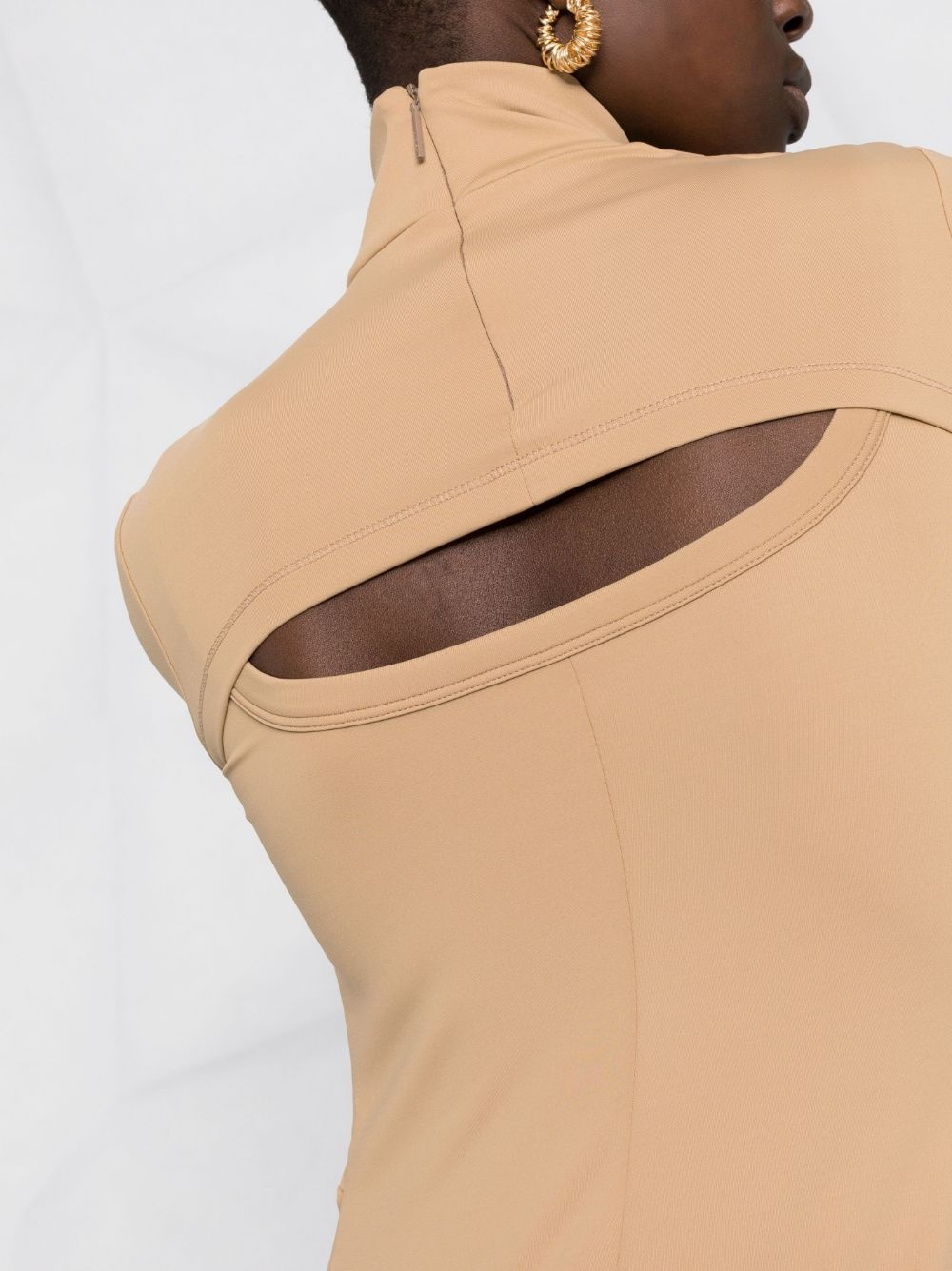 cut-out mid-length dress - 3