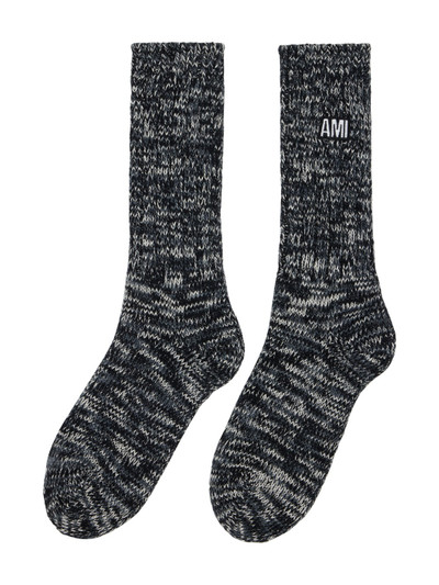 AMI Paris Black Patch Socks outlook