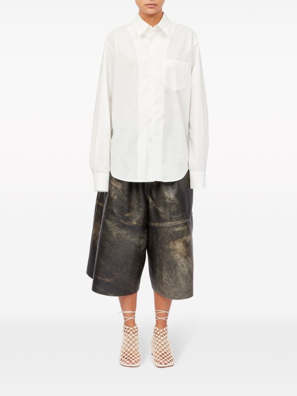 slash-detail cotton shirt - 2