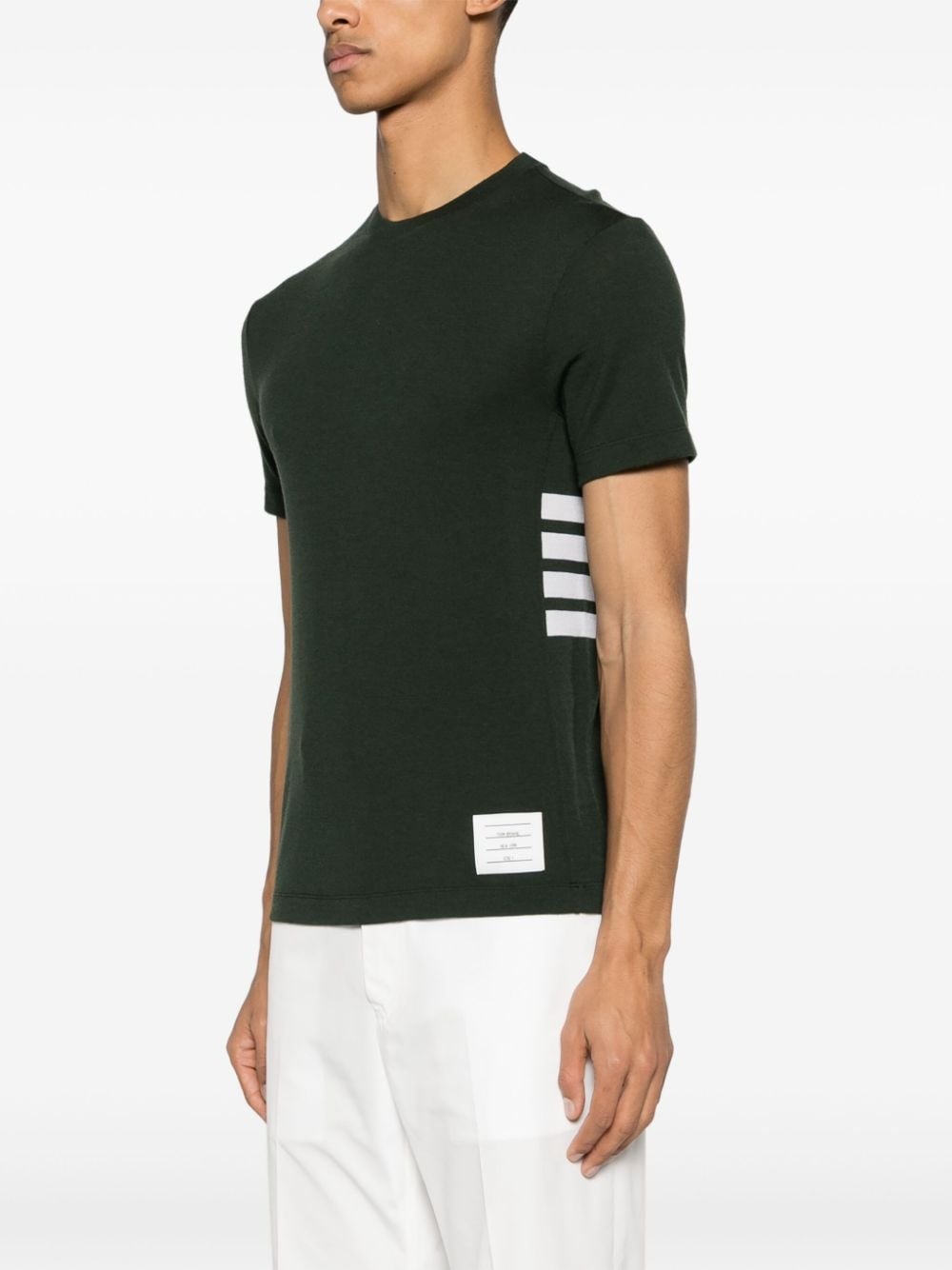 stripe-detailing wool T-shirt - 3