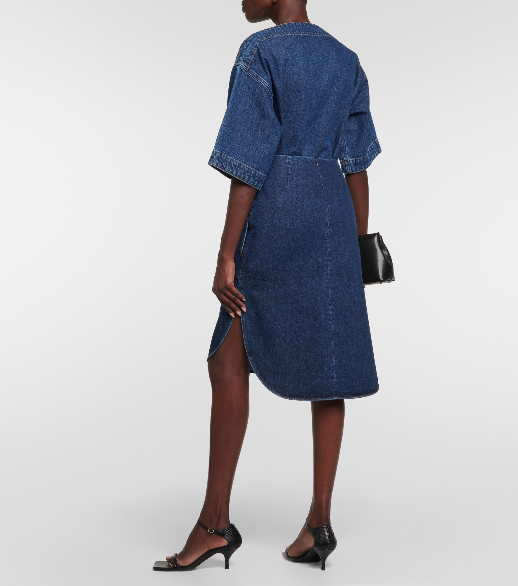 Denim midi skirt - 3