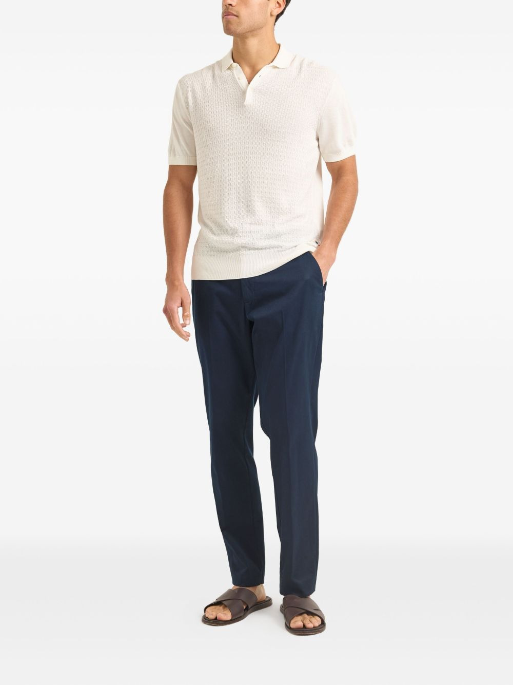 textured short-sleeve polo shirt - 2