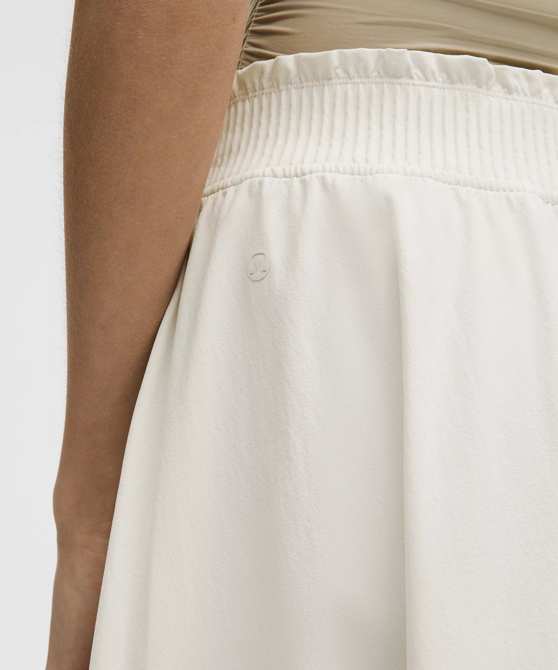 Stretch Woven Ruffle-Waist Midi Skirt - 6