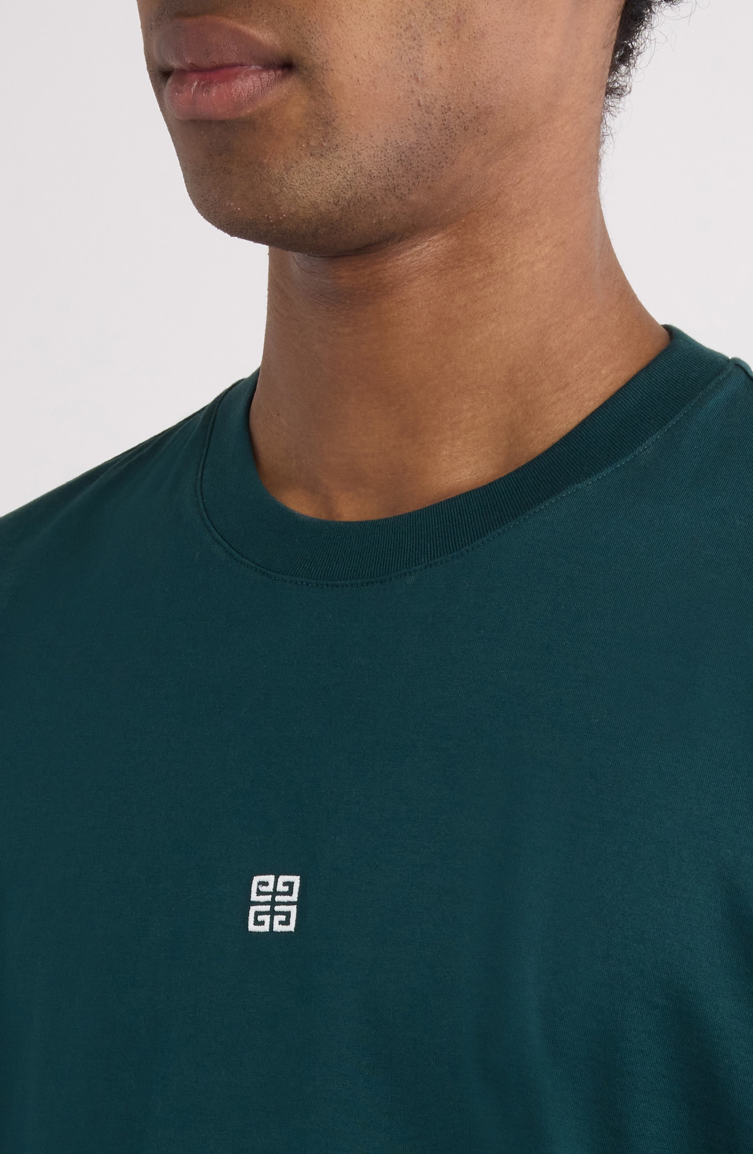 Givenchy Slim Fit 4G Embroidered Cotton T-Shirt in 302-Fir Green at Nordstrom - 5