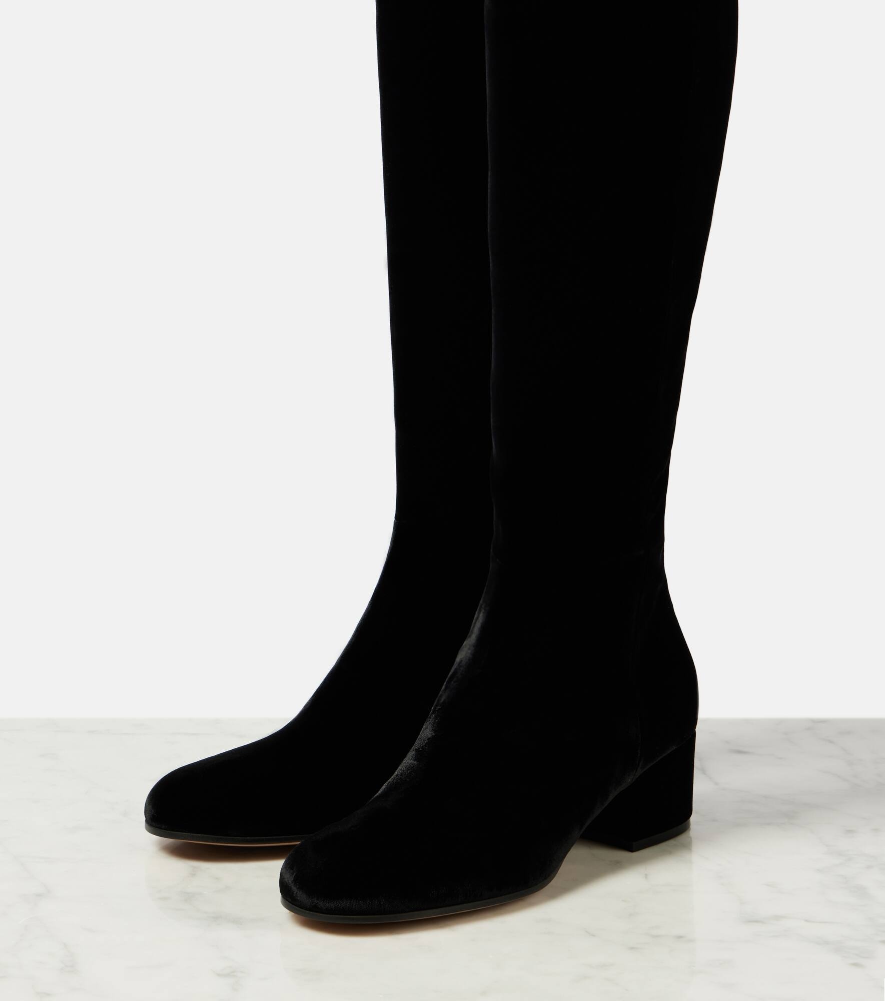 Joelle 45 velvet knee-high boots - 4