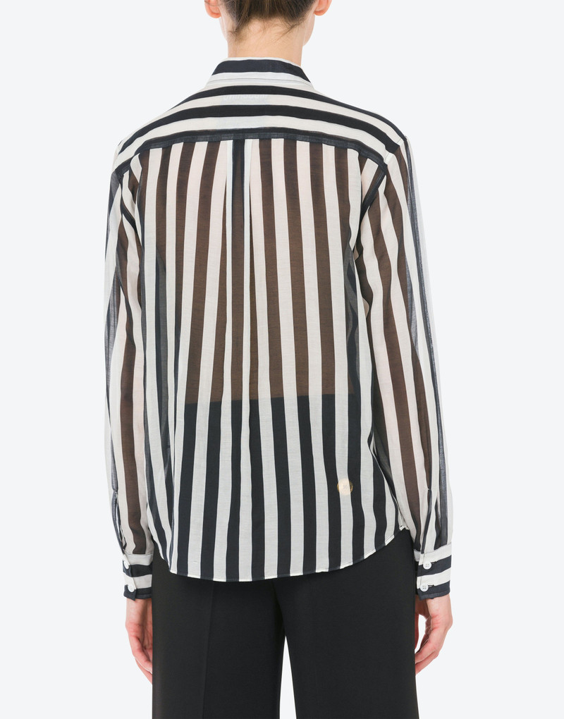 ARCHIVE STRIPES COTTON 및 실크 몰린 SHIRT 3