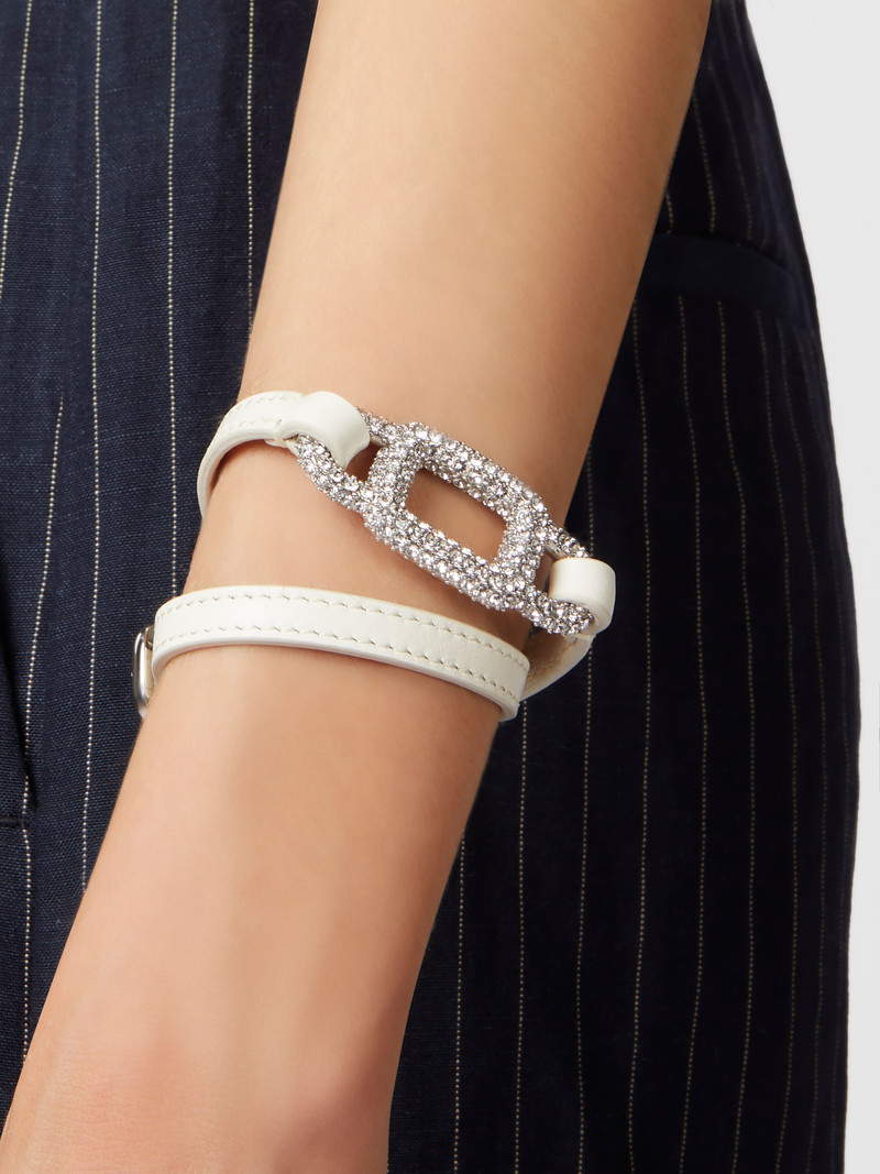 Viv' Choc Strass Bracelet in Leather 4