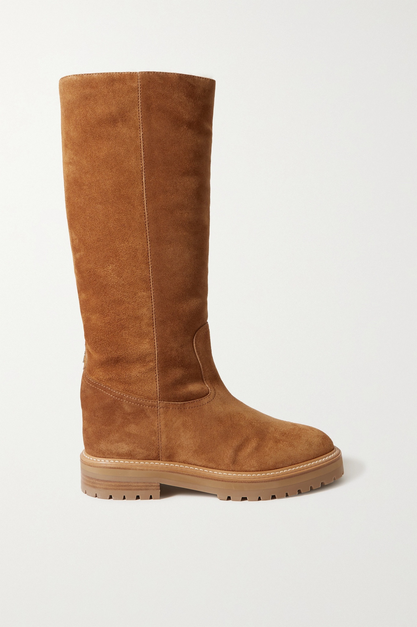 Yomi shearling-lined suede knee boots - 1